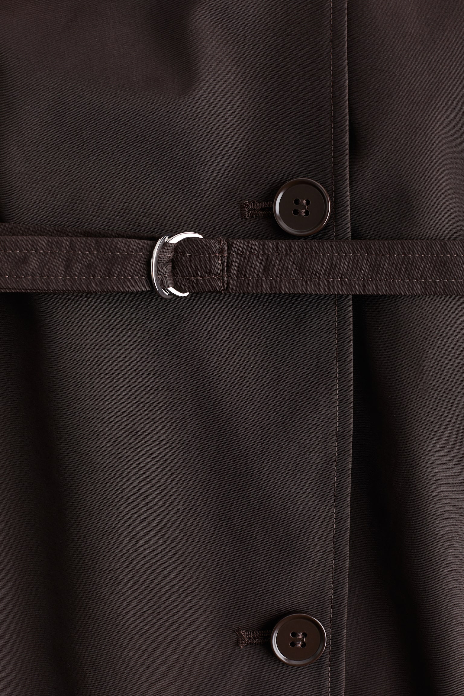 벨티드 트렌치코트 - 다크 브라운 - 7