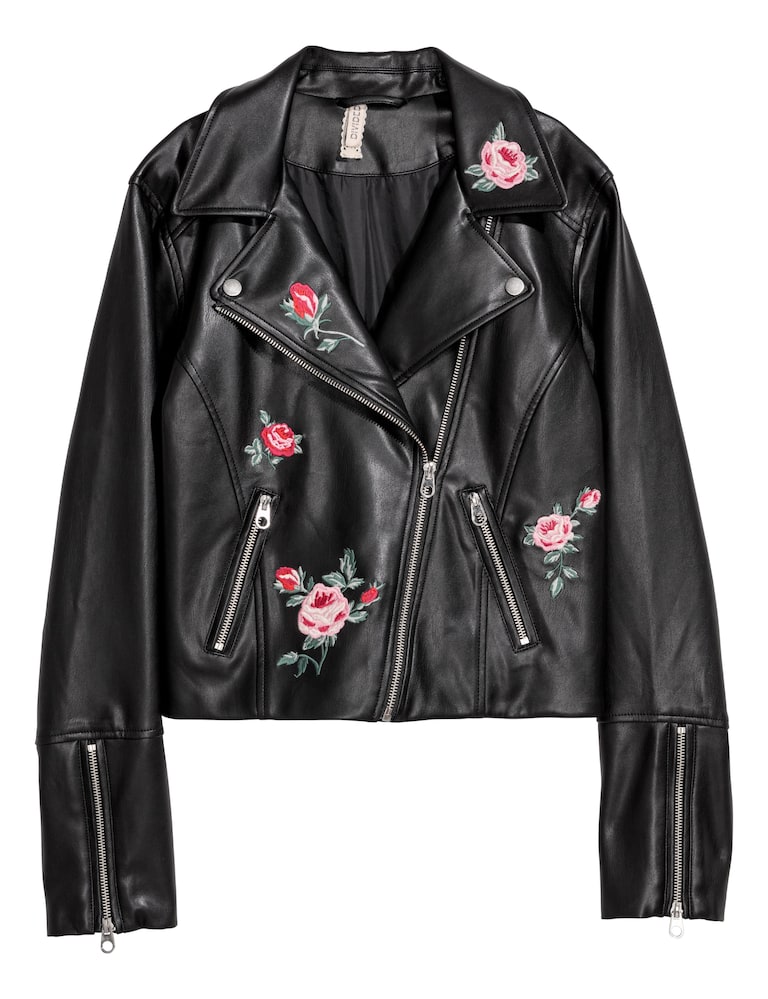 Embroidered Biker Jacket