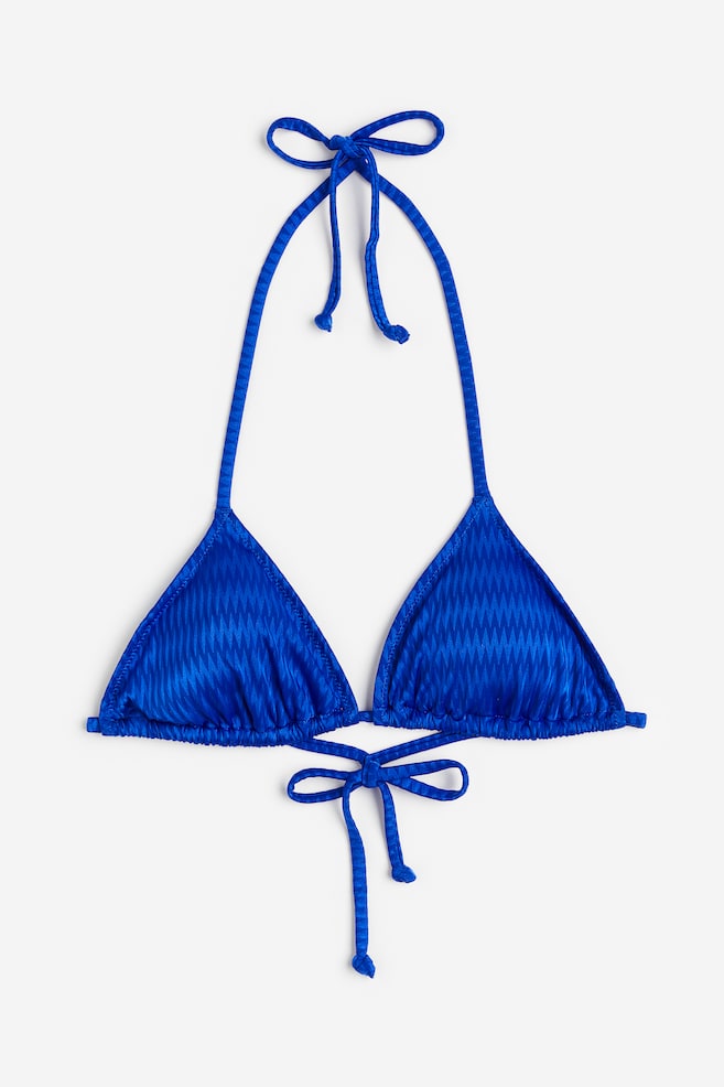 Top bikini a triangolo imbottito - Blu acceso/motivo a zig-zag/Grigio-blu/Turchese/Marrone/righe/dc - 2