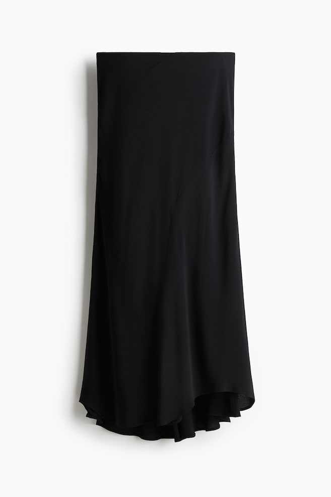 Asymmetric Midi Skirt - Black/Dusty pink - 1