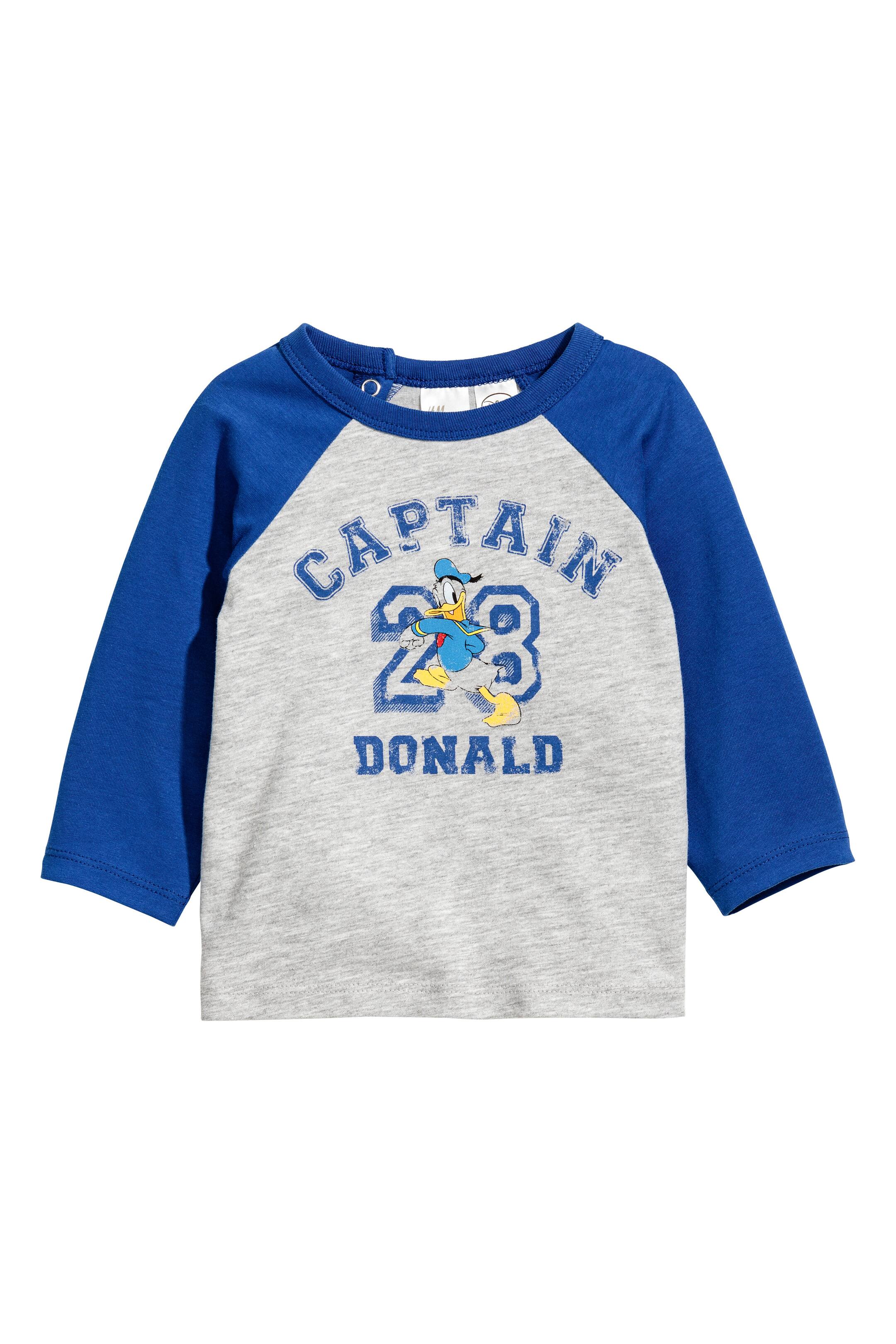 View larger image: Printed long-sleeved T-shirt - Blue/Donald Duck - Kids | H&M GB 1