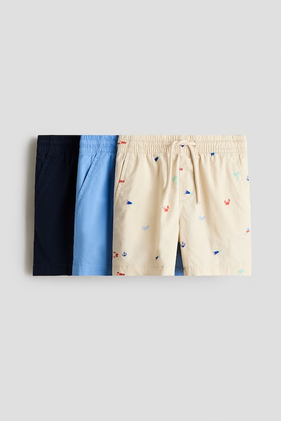 Детские шорты H&M 3-pack cotton shorts