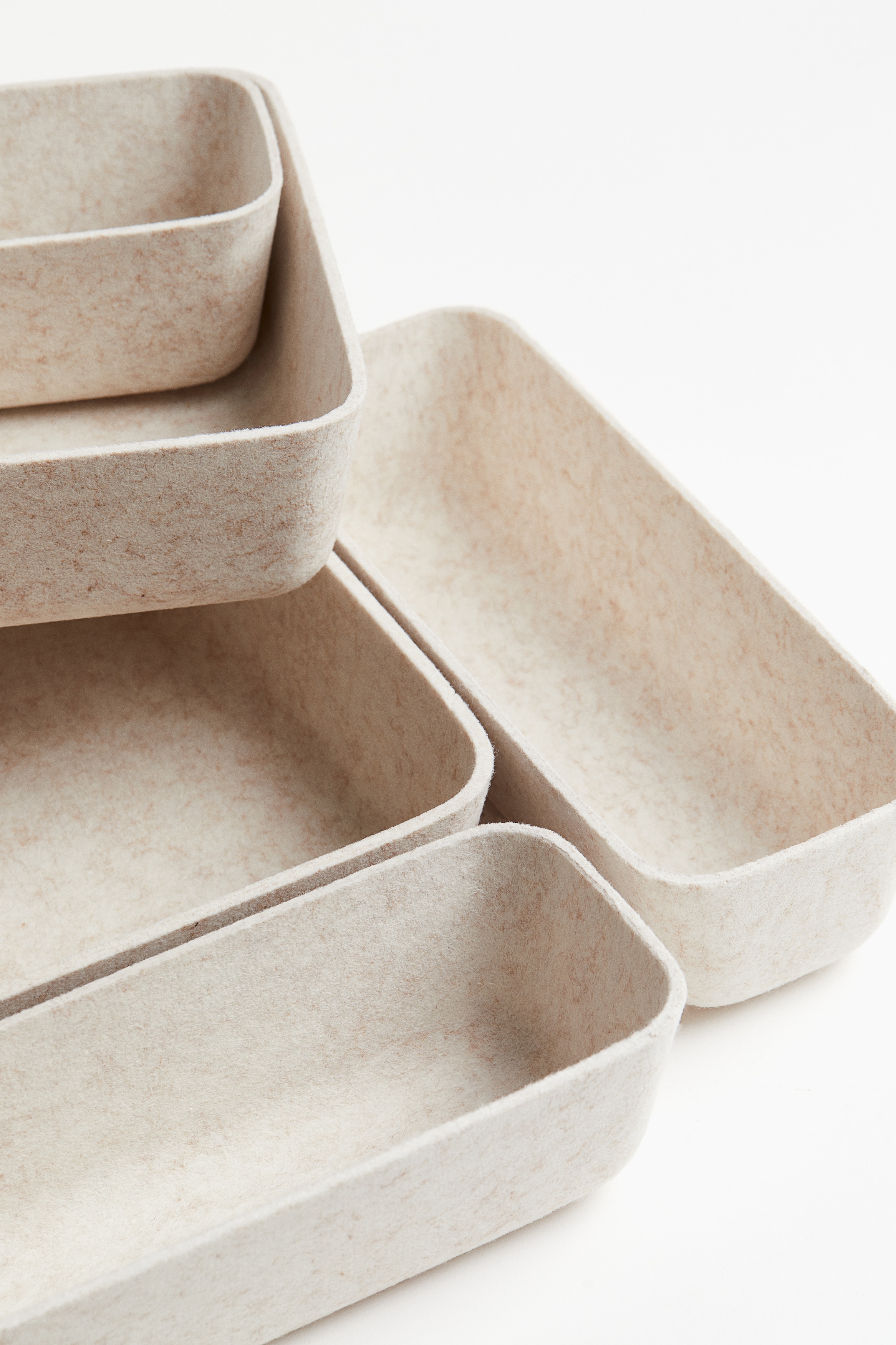 White 7-piece Felted Storage Basket Set at H&M Home | H&M CA