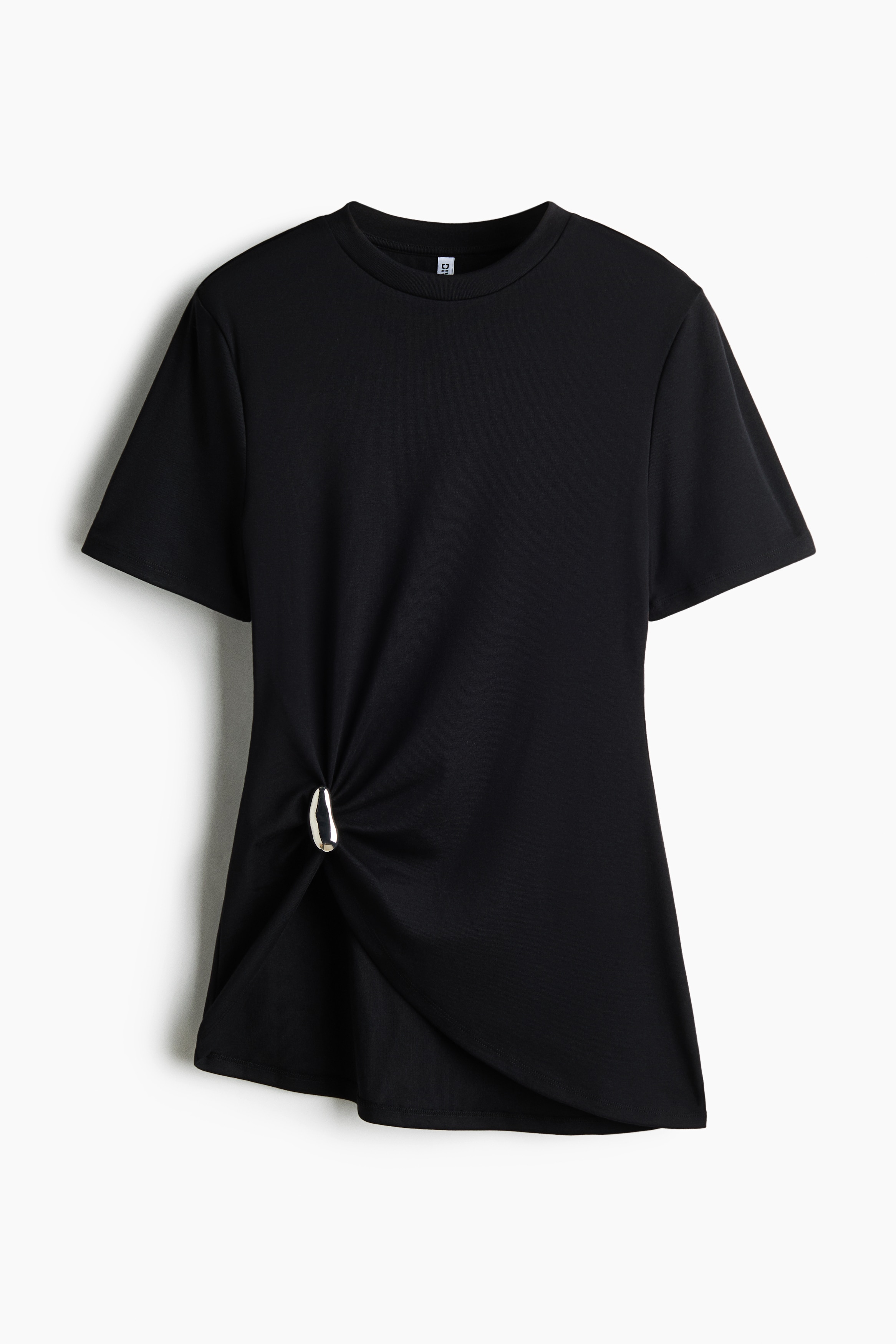 Metal-detail jersey top