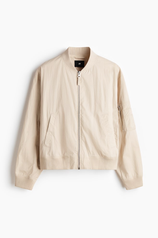 Bomberjack - Lichtbeige/Marineblauw - 1
