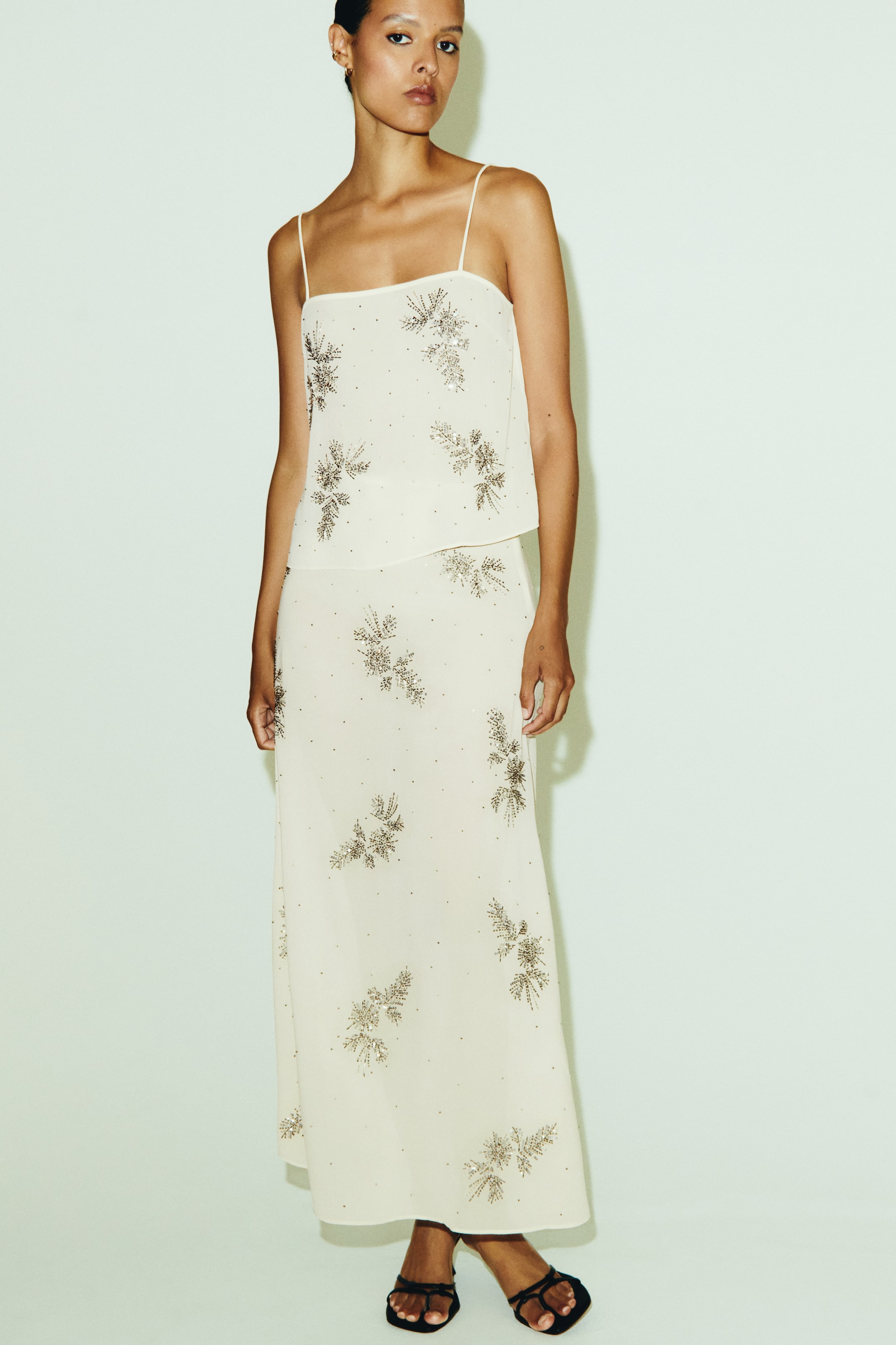 Embellished Sheer Skirt