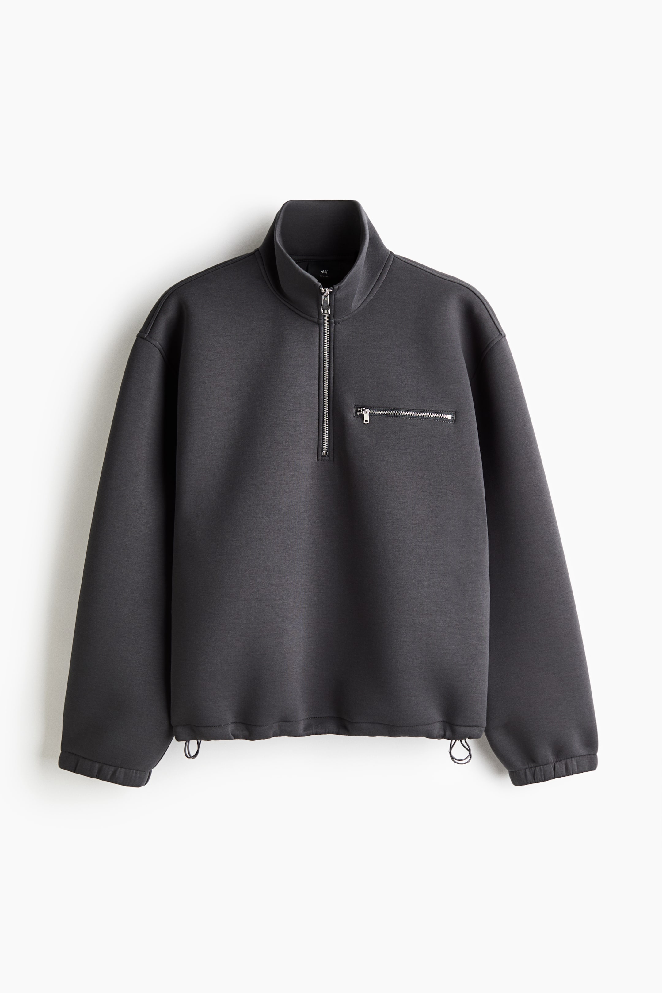 View larger image: Relaxed Fit Zip-top scuba sweatshirt - Dark grey - Men | H&M 1