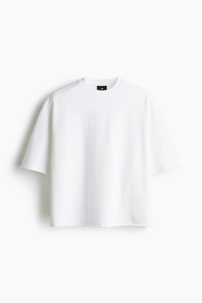 Oversized Fit T-Shirt - White/White/Cream - 1