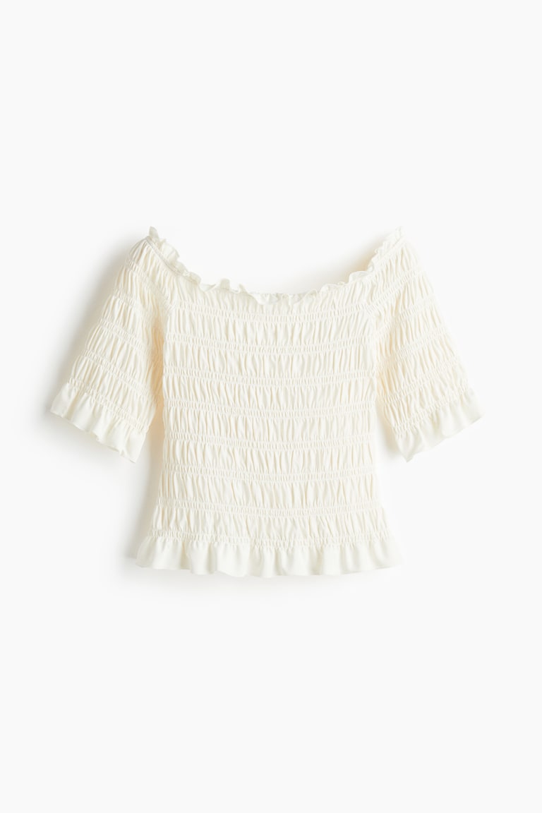 Nabrana bluza s otkrivenim ramenima