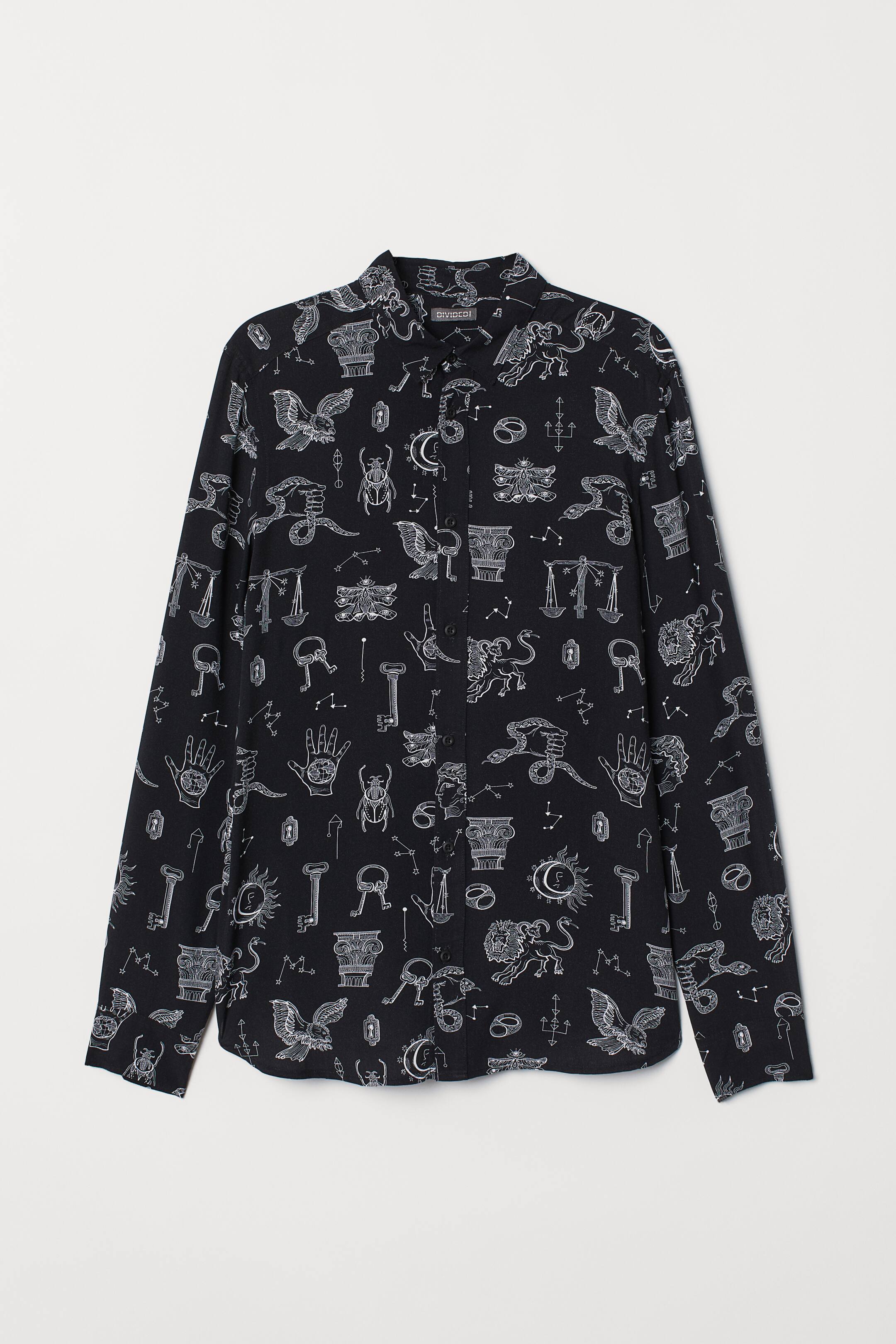 View larger image: Viscose shirt - Black/Patterned - Men | H&M 1