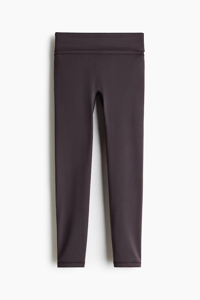 Foldover waist yoga leggings with SoftMove™ - Brown/Light pink/Black - 1