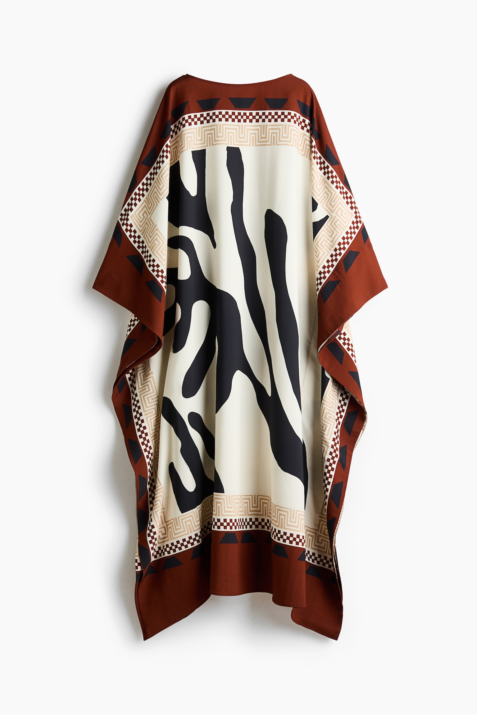 Printed kaftan dress - Rust red/Patterned - 2