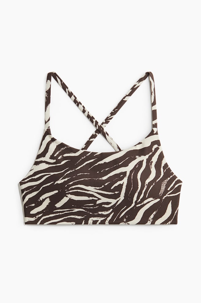 Sports bikini top - Brown/Zebra print/Black/Red - 1