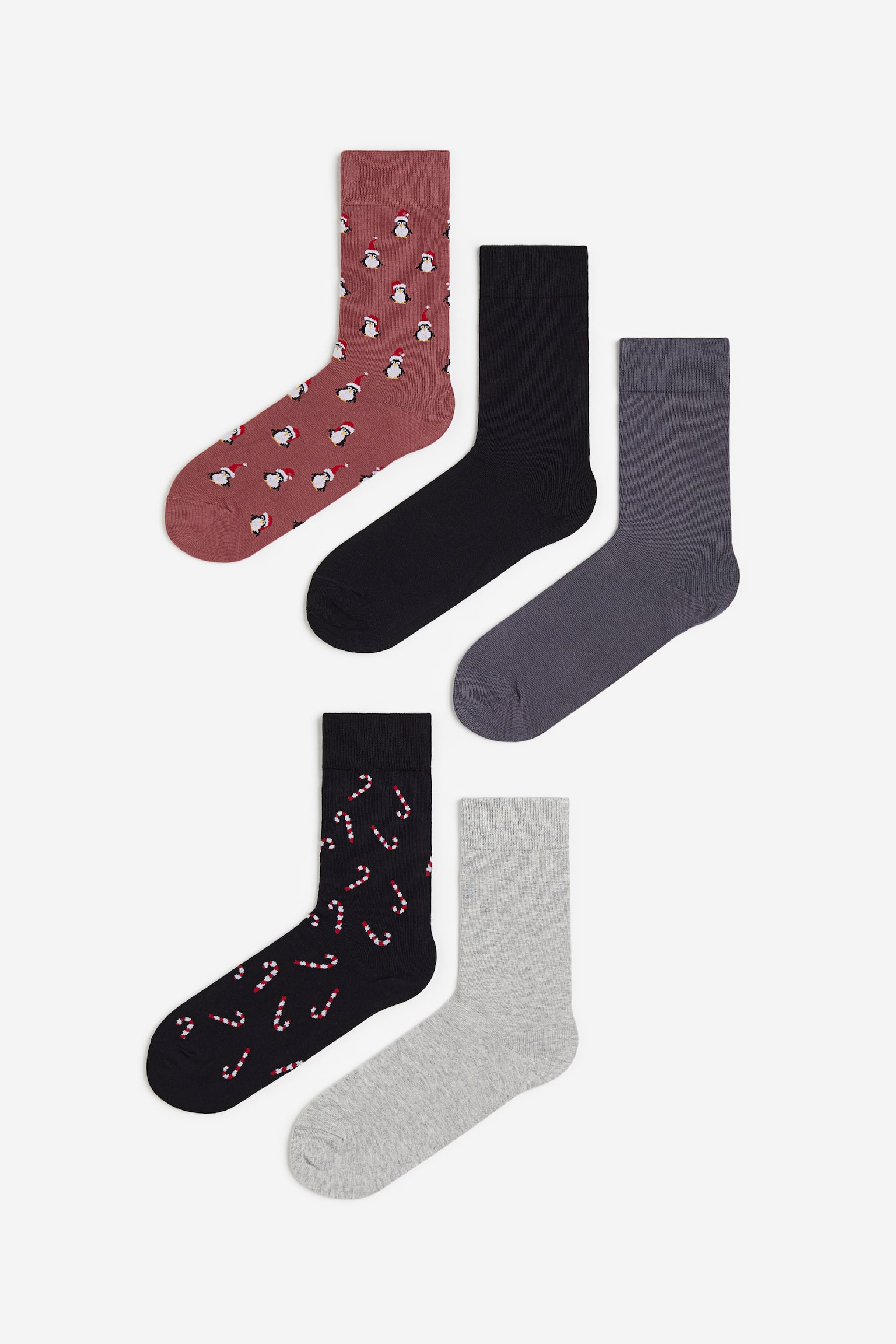 5-pack Socks - Rust red/Penguins - 1