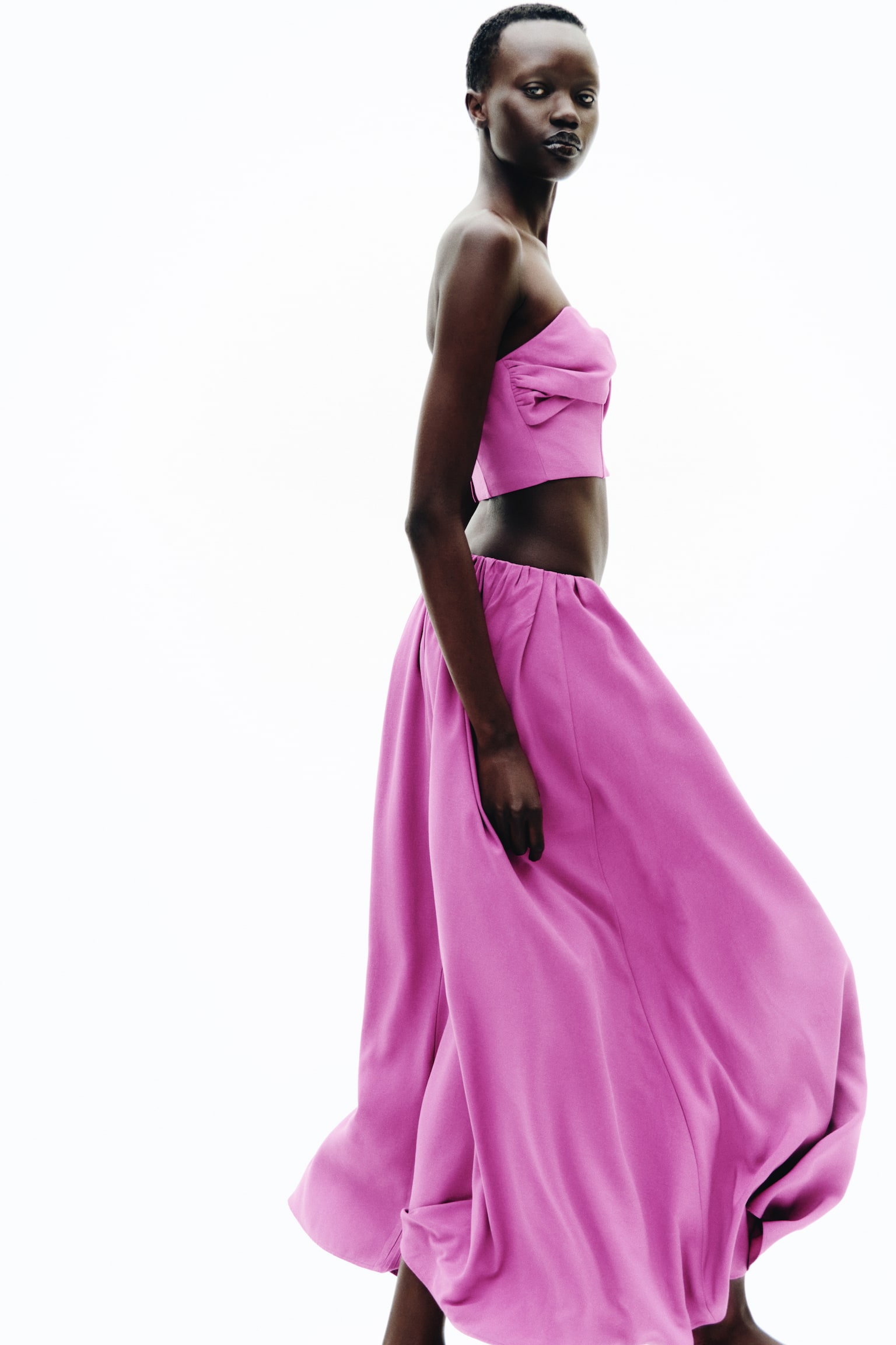 Viscose-blend maxi skirt - Bright purple - 1