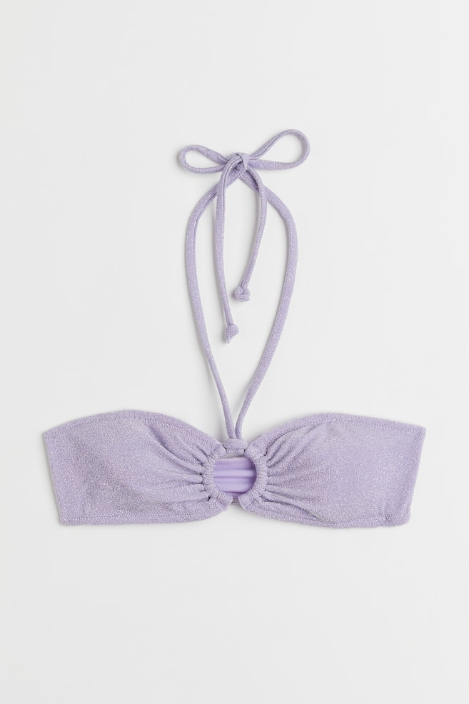 Bandeau bikini top - Light purple/Glitter/Black - 1