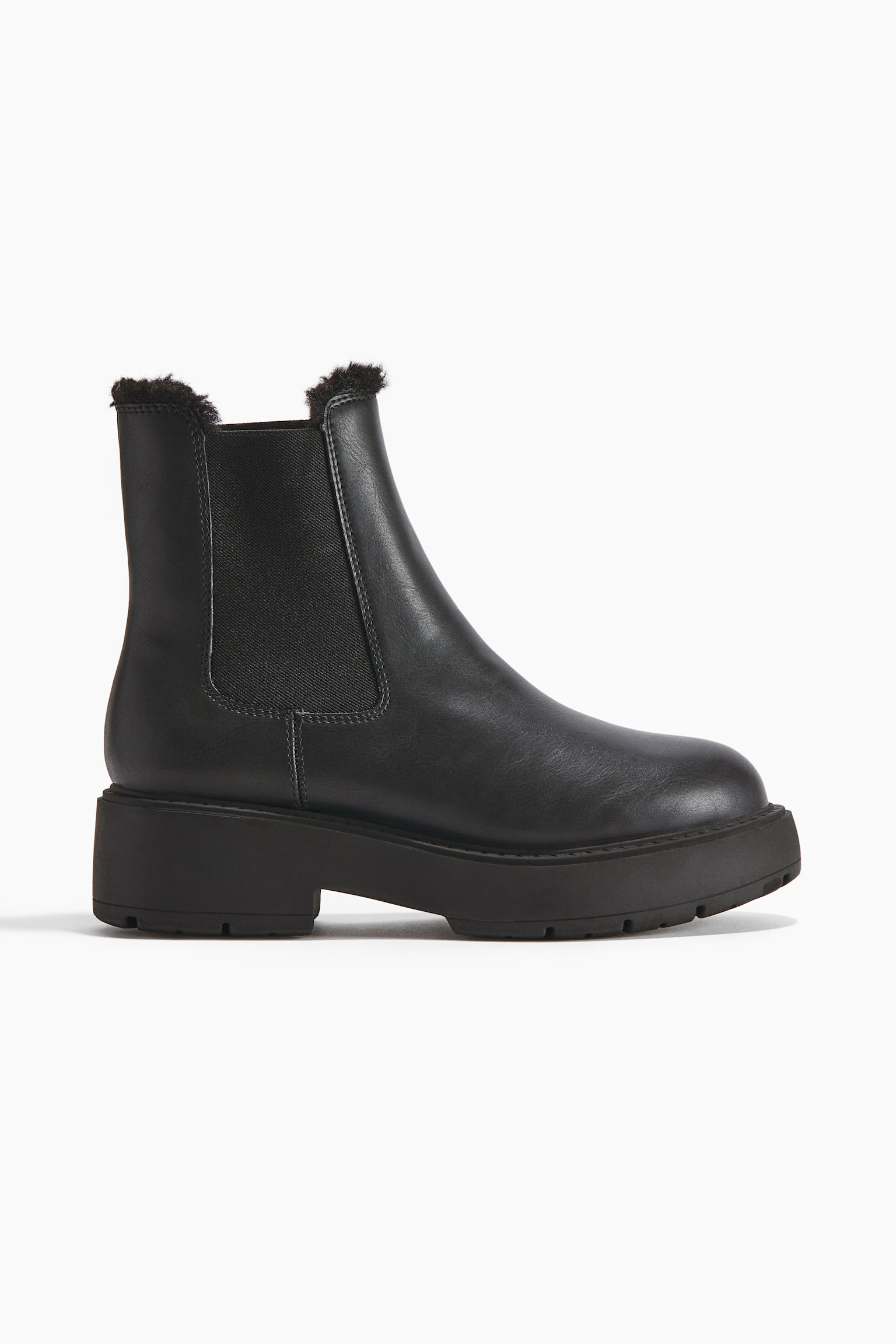 Warm-lined Chelsea boots - Black/Dark brown