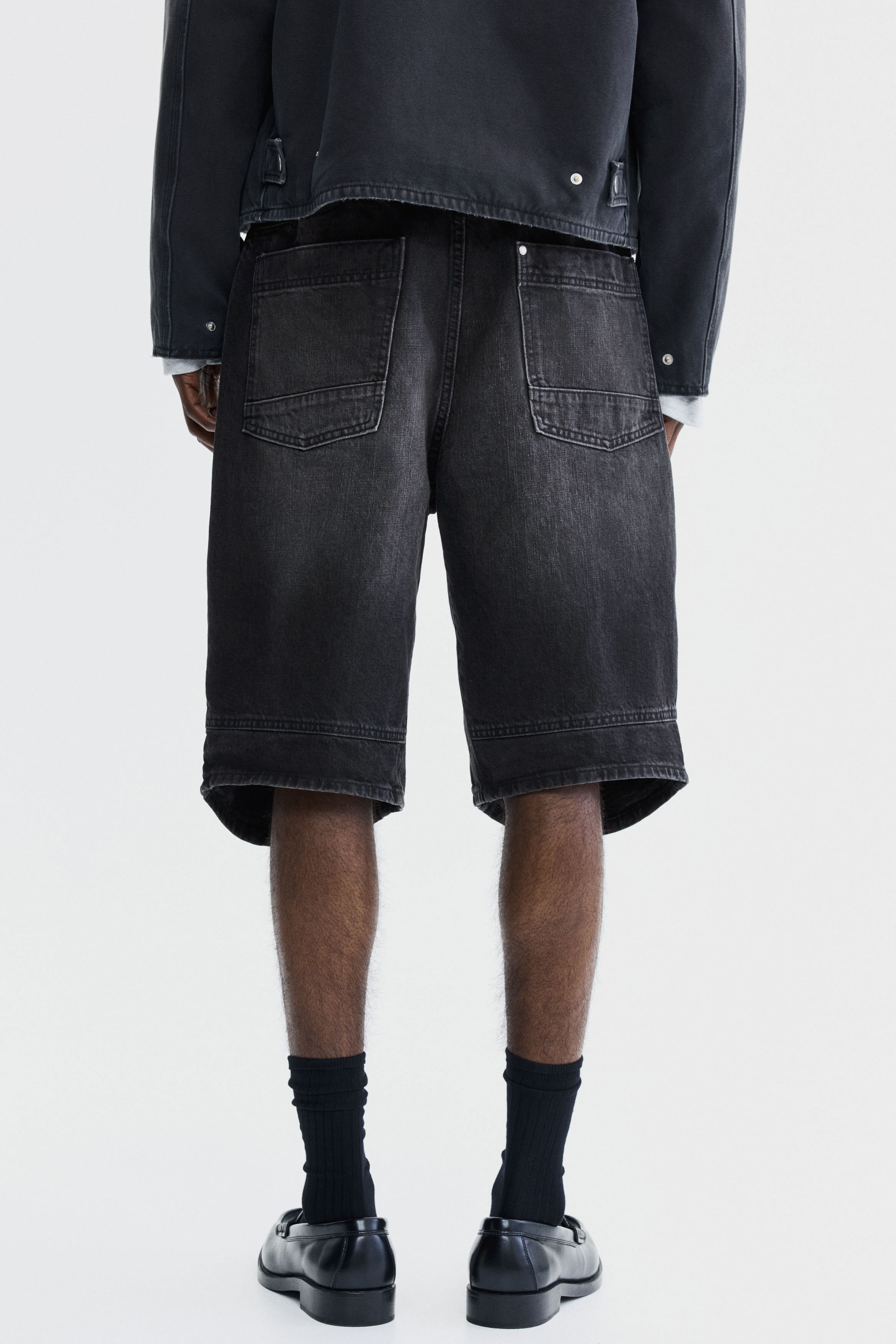 スーパーバギーデニムショートパンツ - デニムグレー - Men | H&M JP