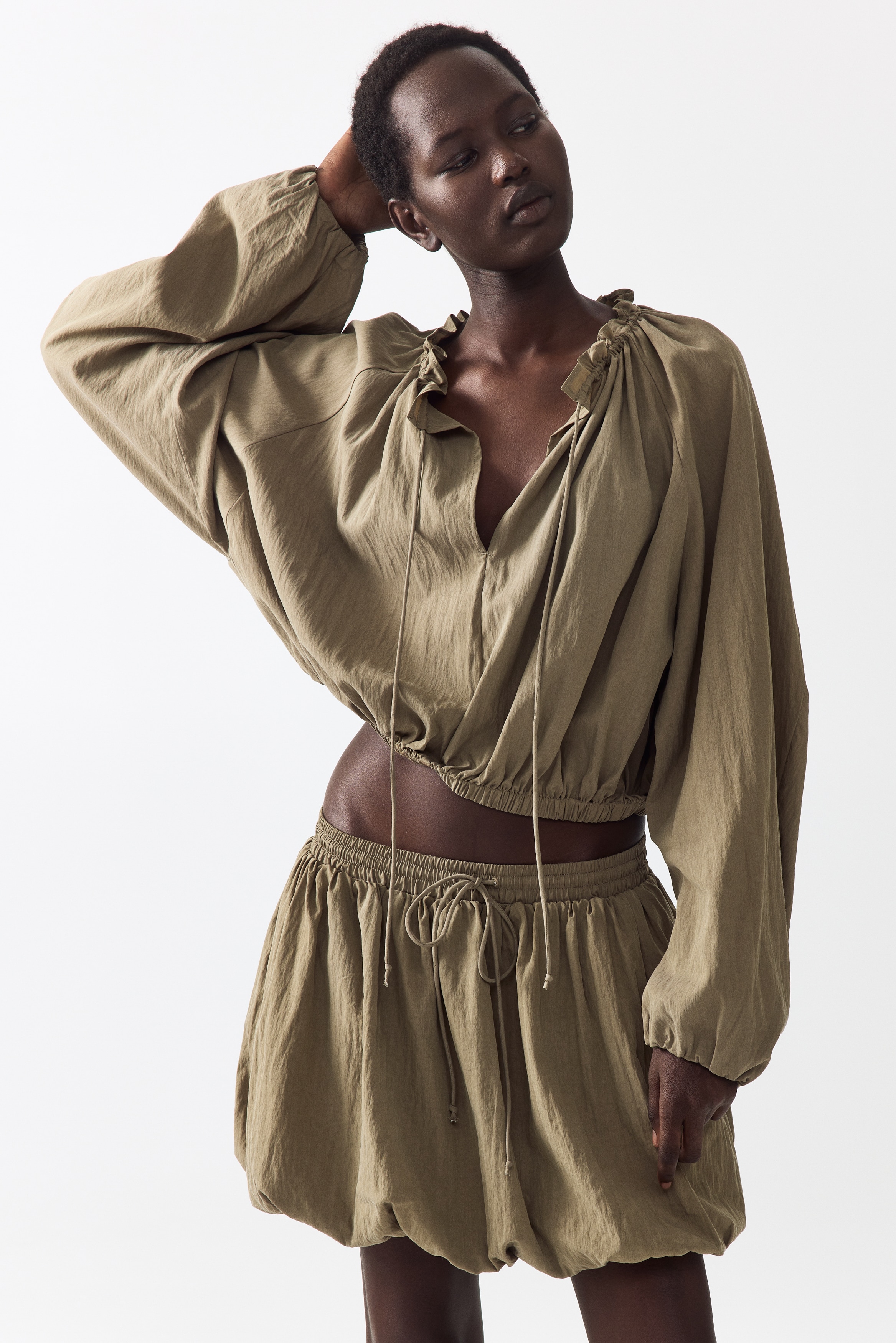 Bubble-Hem Blouse