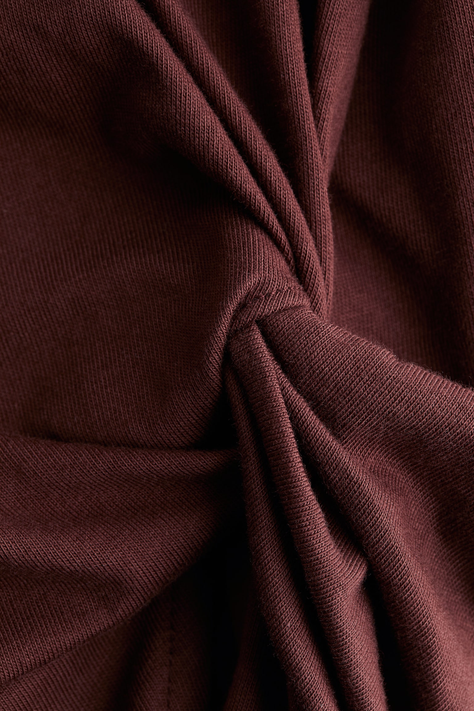 Женская футболка H&M Twist-Detail, цвет: Тёмный ржавый коричневый — фото 2