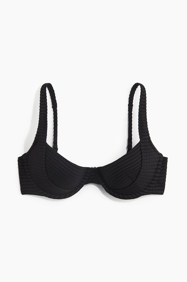 Sutien de baie push-up - Negru/Verde-prăfuit - 1