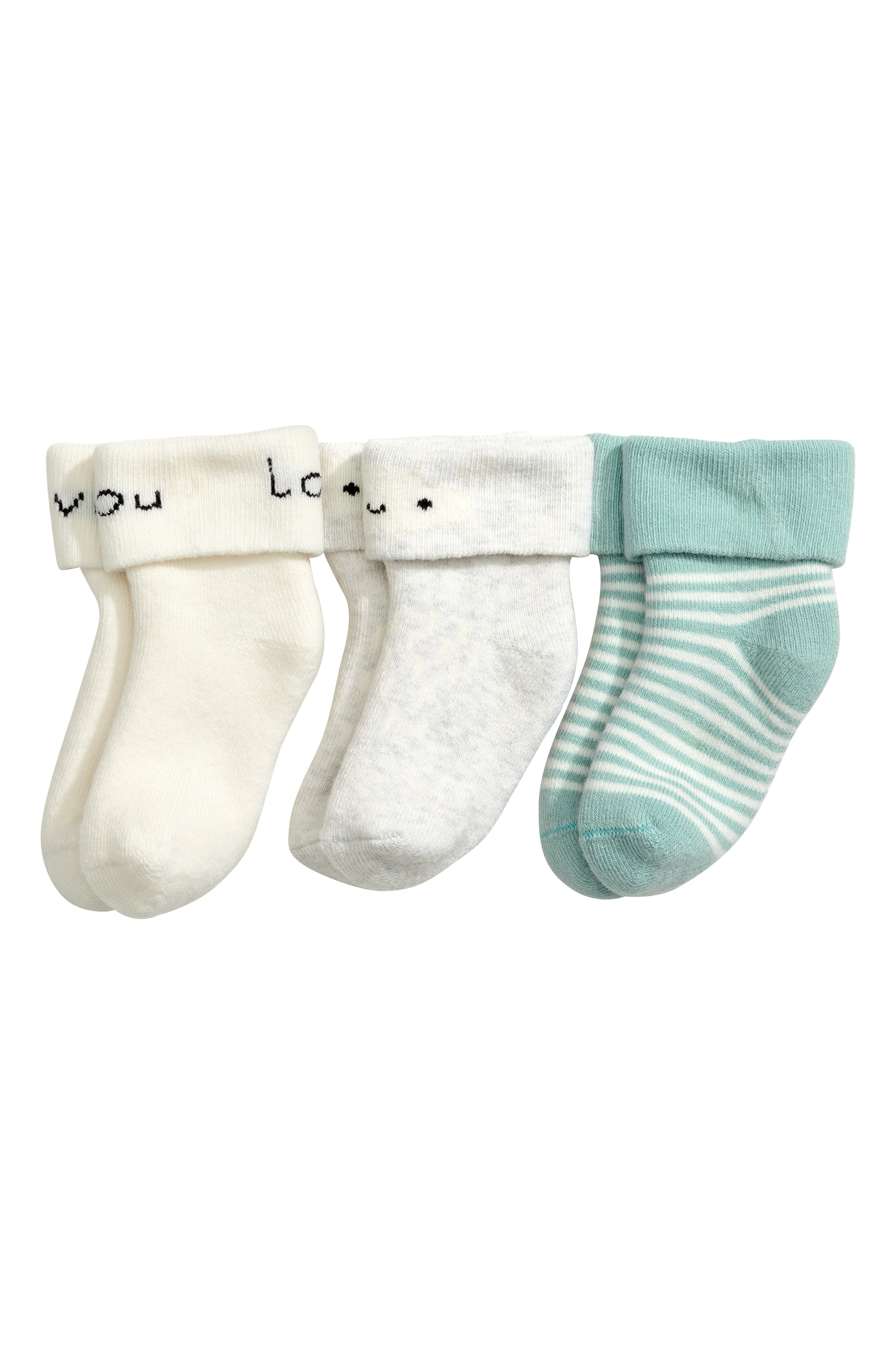 Grotere afbeelding bekijken: 3 paar sokken - Lichtgrijs/wolk - KINDEREN | H&M NL 1
