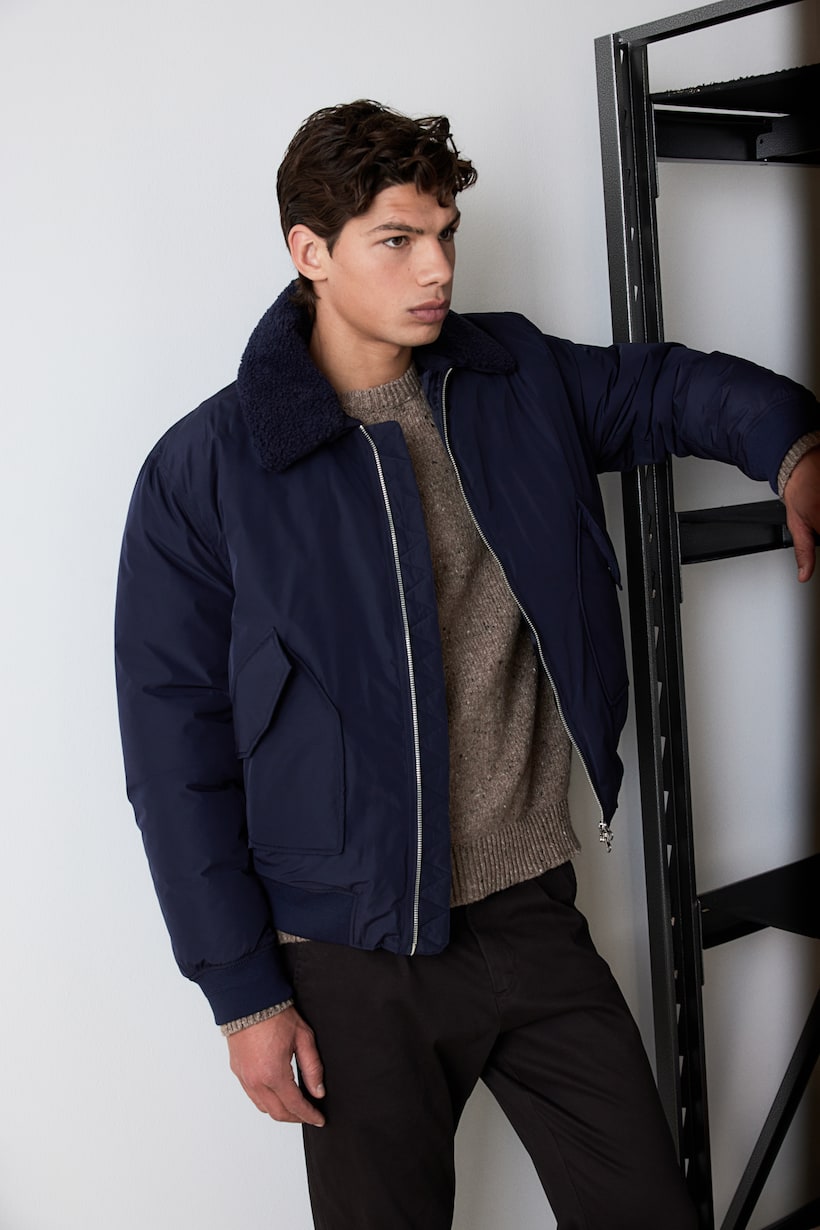 H&M Regular Fit Bomber Jacket with Collar