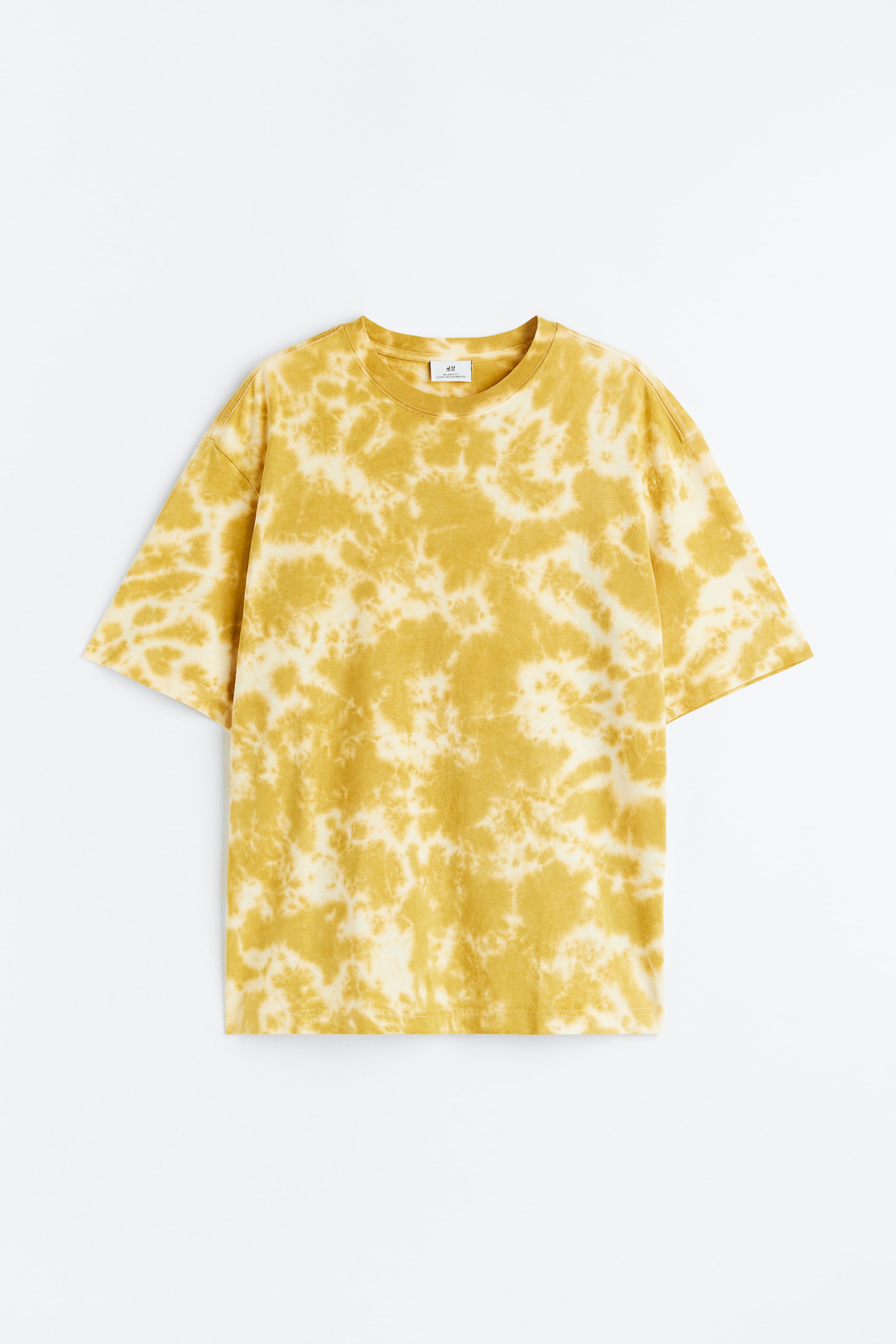 View larger image: Relaxed Fit Cotton T-shirt - Yellow/tie-dye - Men | H&M PH 1