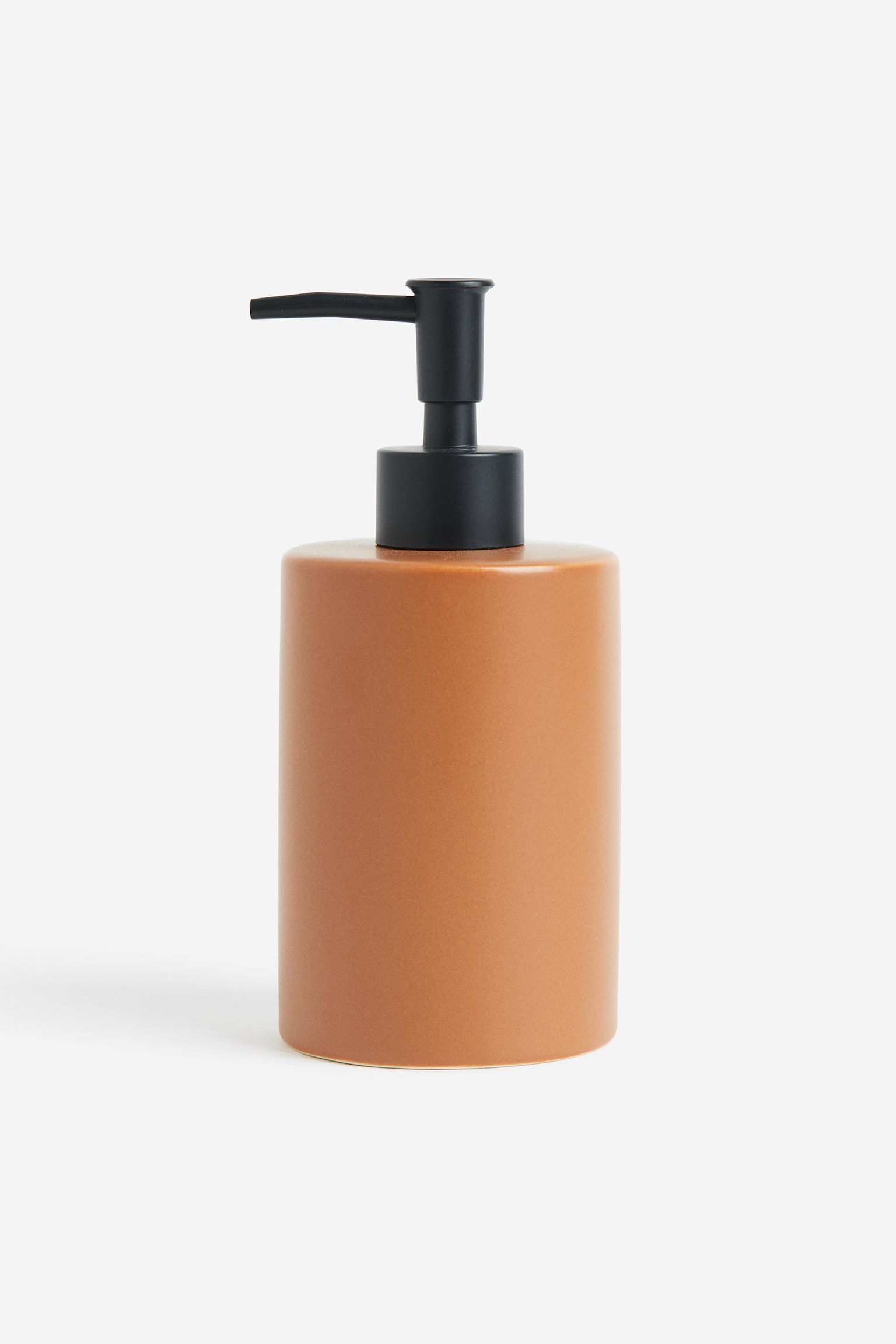 Earthenware soap dispenser - Brown/Light beige/Black - 1