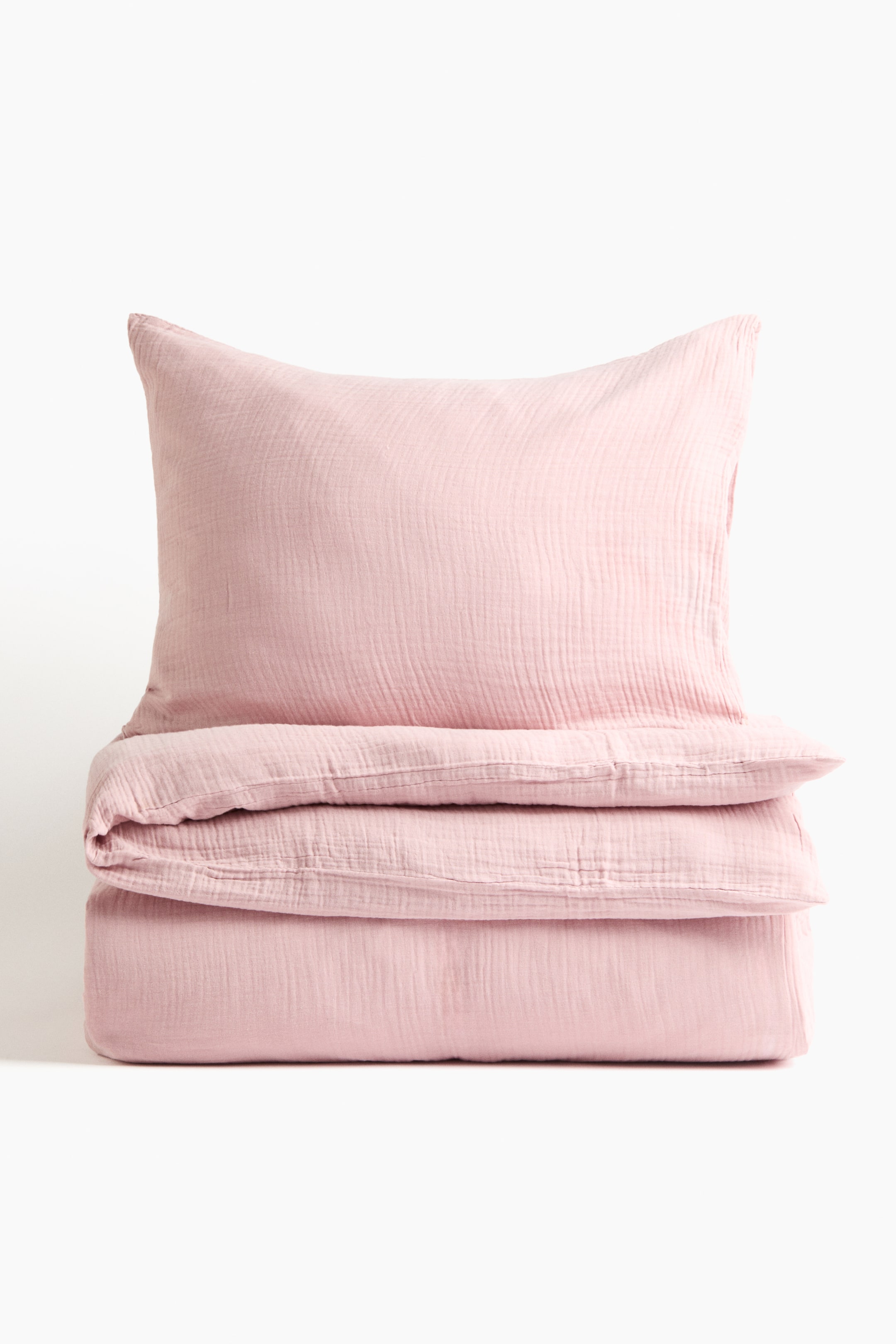 View larger image: Muslin single duvet cover set - Light pink - Home All | H&M IN 1