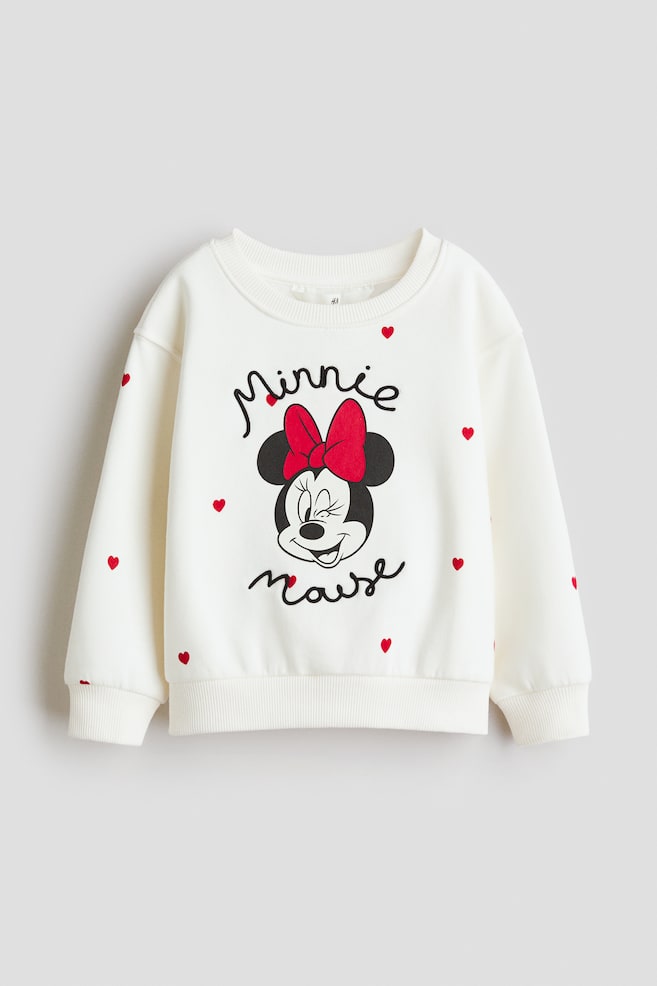 Sweatshirt mit Motiv - Weiß/Minnie Maus/Hellrosa/CapyFun/Cremefarben/SmileyWorld®/Schwarz/Lilo & Stitch/Weiß/Minnie Maus/Cremefarben/Lilo & Stitch/Weiß/Disneyprinzessinnen - 1