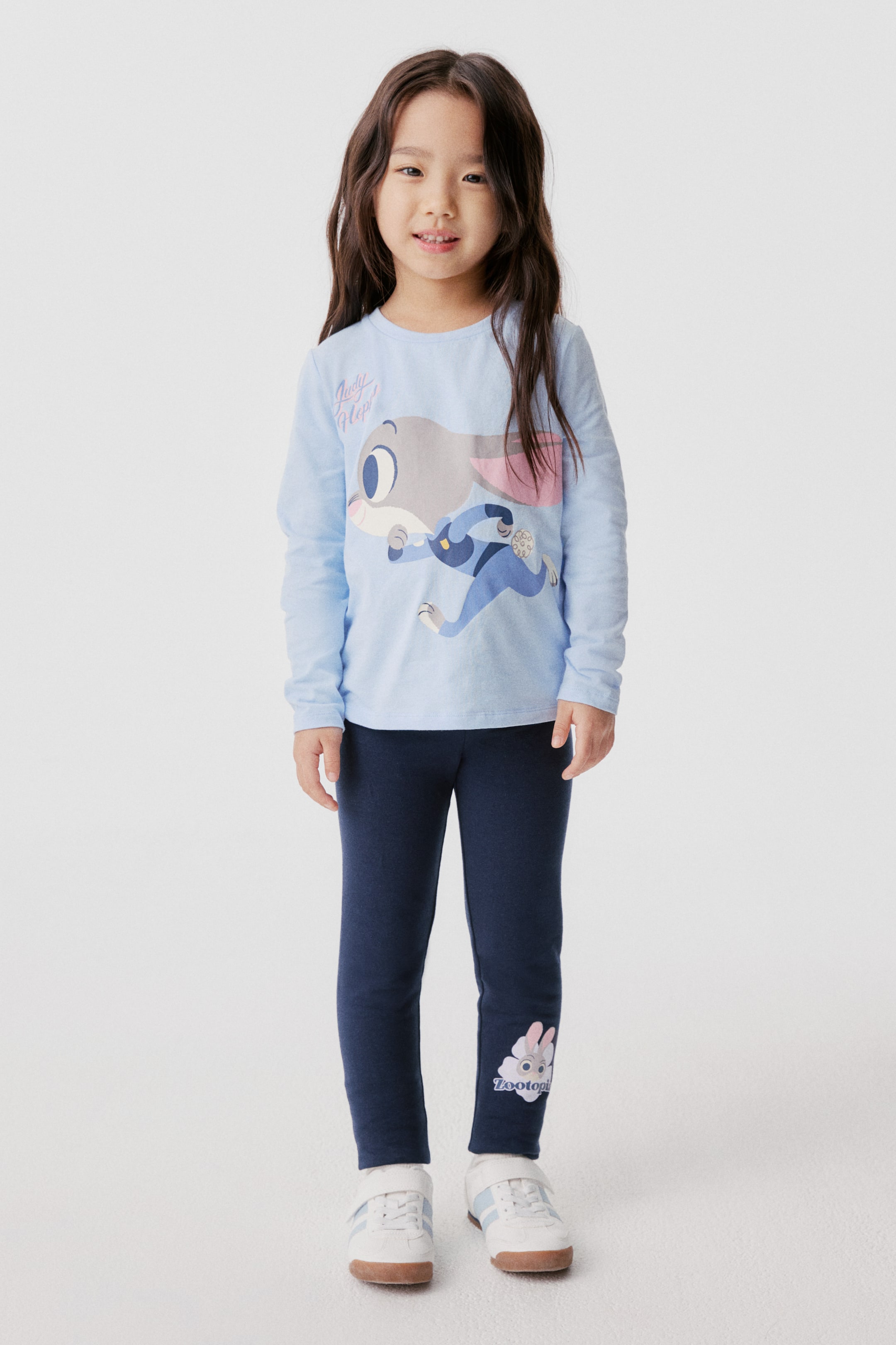 이미지 확대 보기: 기모 레깅스 - 네이비 블루/주토피아 - Kids | H&M KR 1