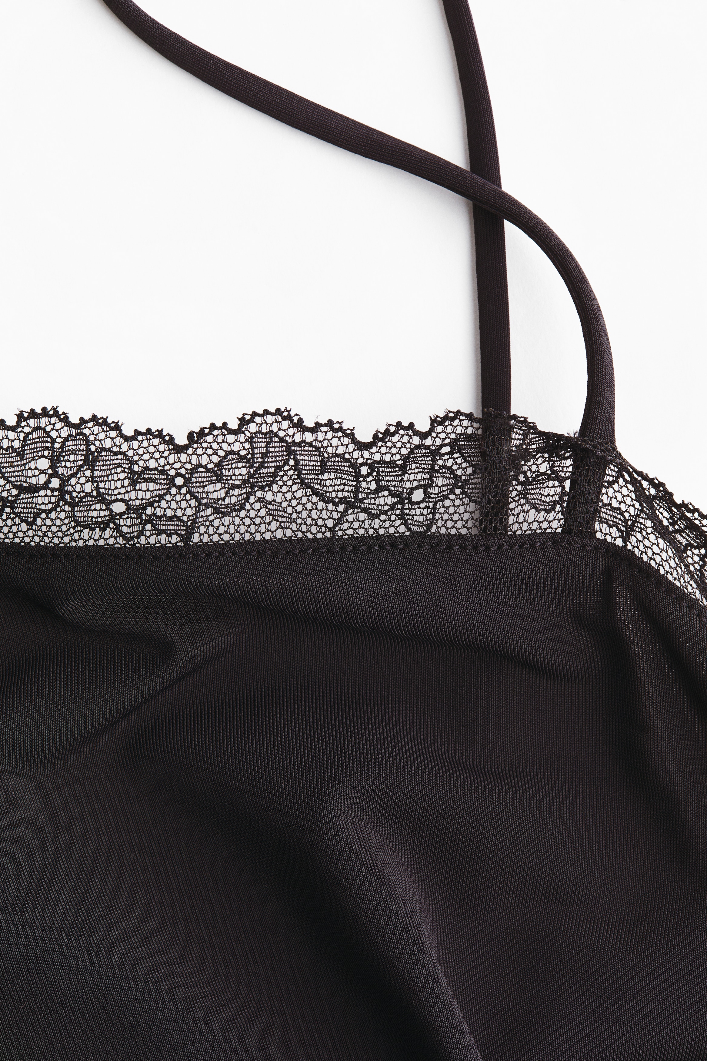 Lace-trimmed strappy top