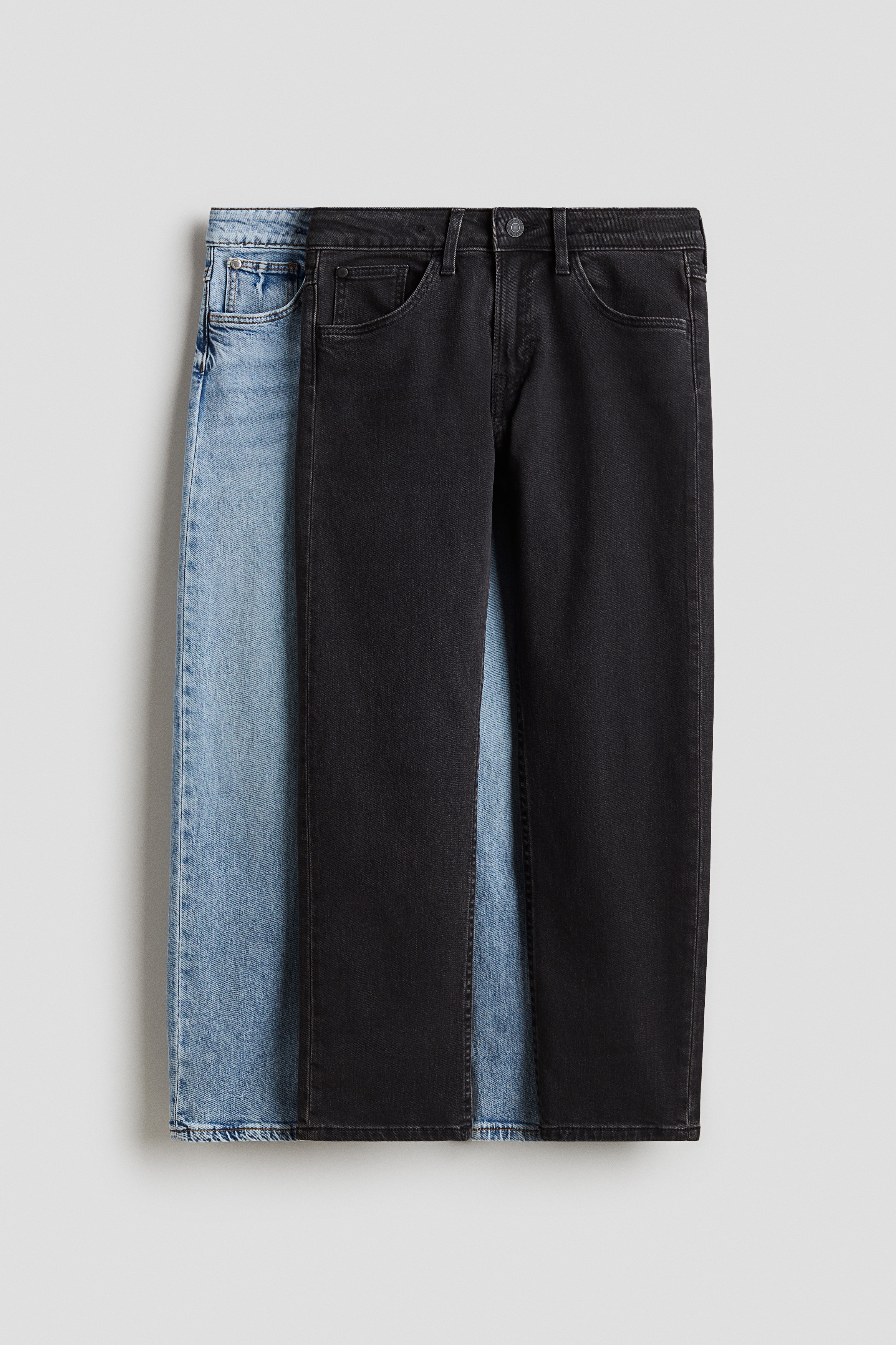 Lot de 2 jeans décontractés extensibles - Noir/bleu denim