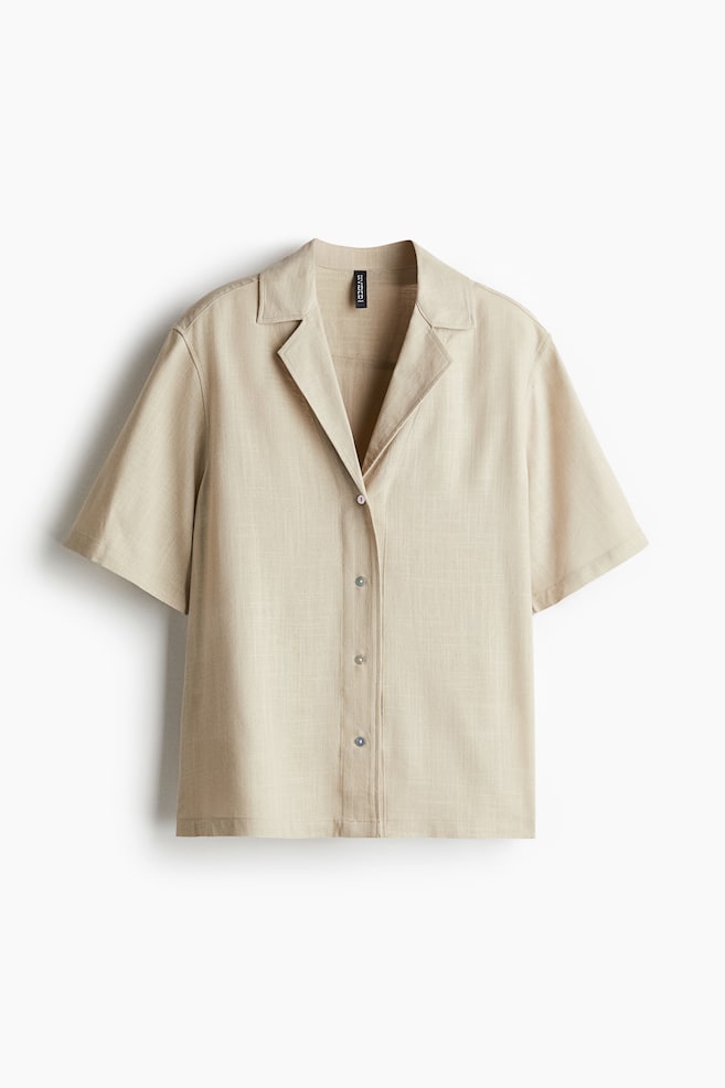 Loose-Fit Resort Shirt - Beige/White/suns - 1