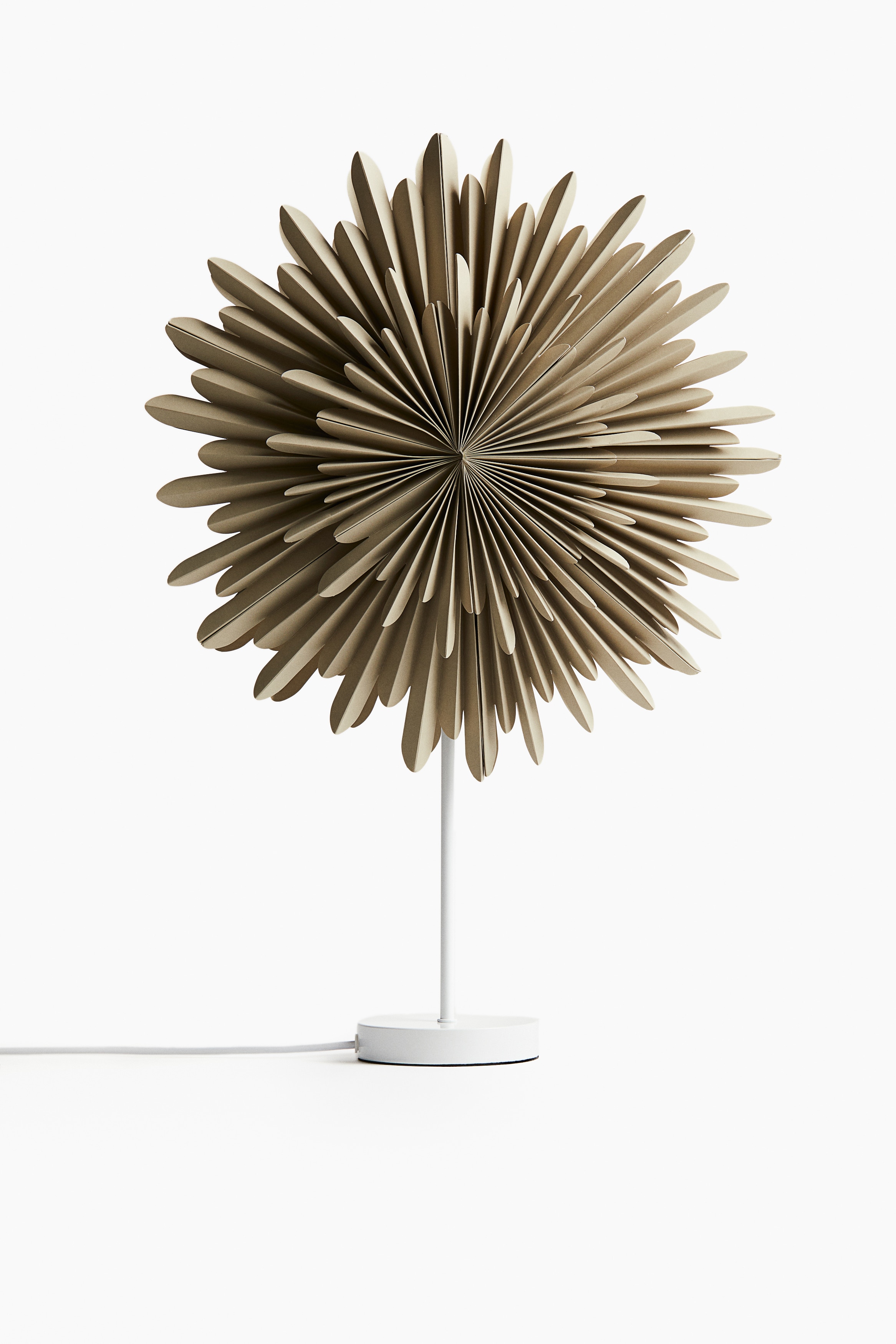 Lampada da tavolo in metallo e carta - Beige polvere