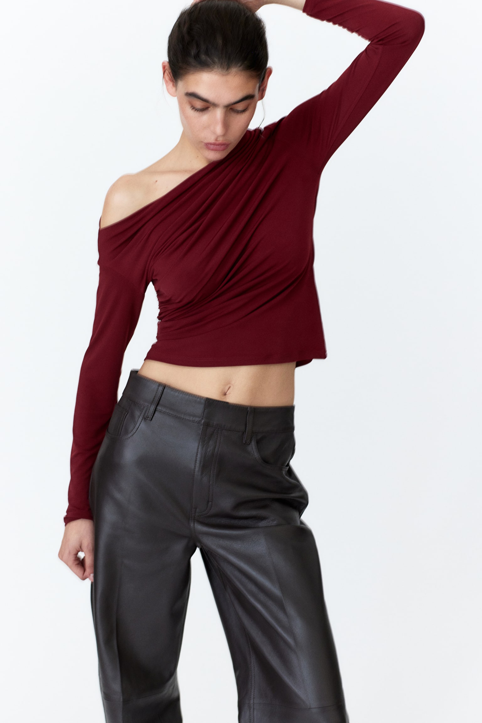 Asymmetric top - Dark red/Black - 7