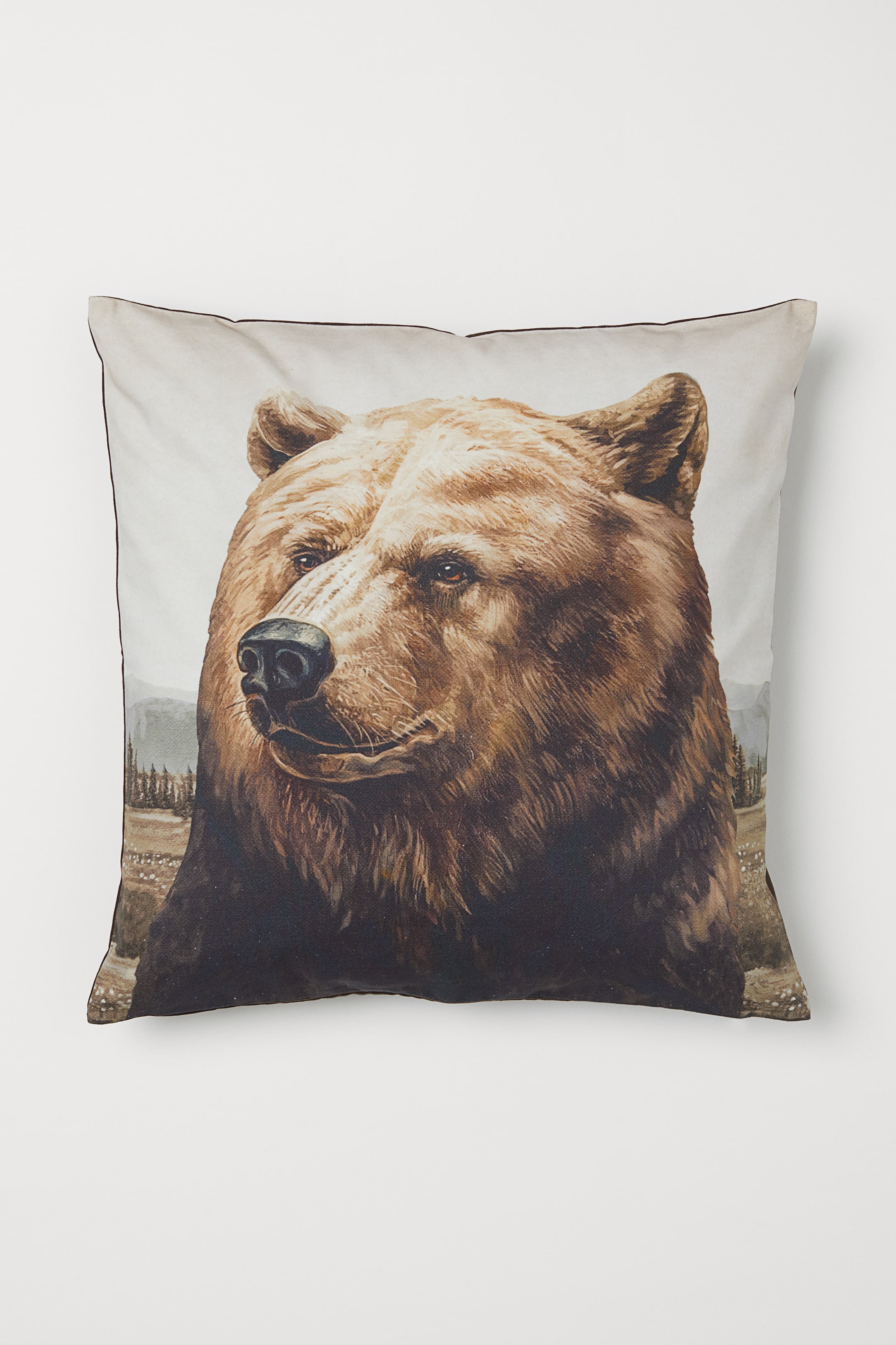 Agrandir l'image: Housse de coussin avec motif - Marron foncé/ours - Home All | H&M FR 1