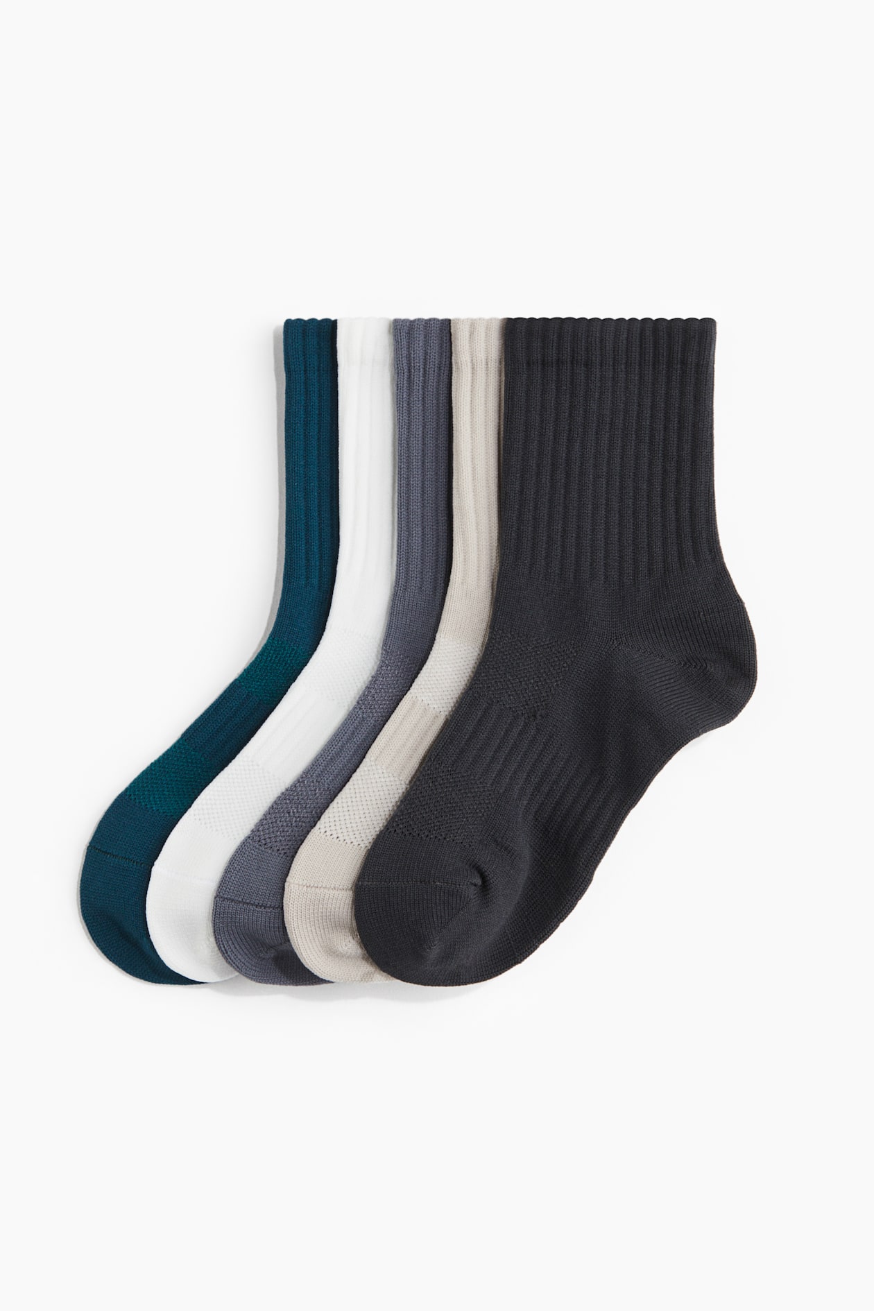 5 pack Sports Socks With DryMove Dark Grey Dark Turquoise Kids H 5-pack-sports-socks-with-drymove-dark-grey-dark-turquoise-kids-h