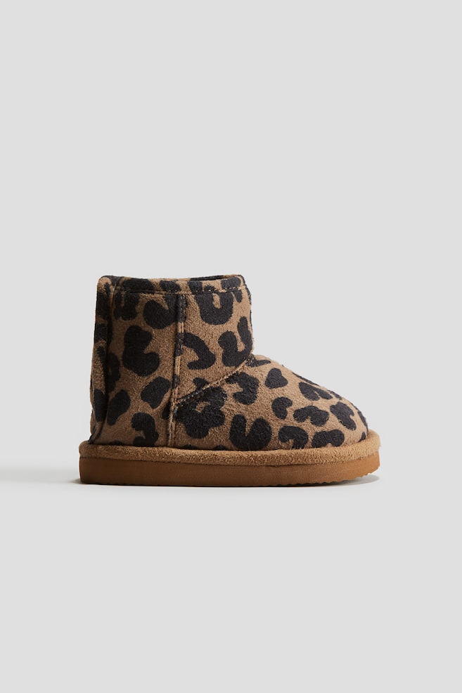 Fluffy-Lined Boots - Beige/leopard print/Beige - 1