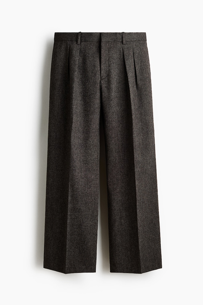 Hose aus Wollgemisch in Loose Fit - Dunkelbraun - 1