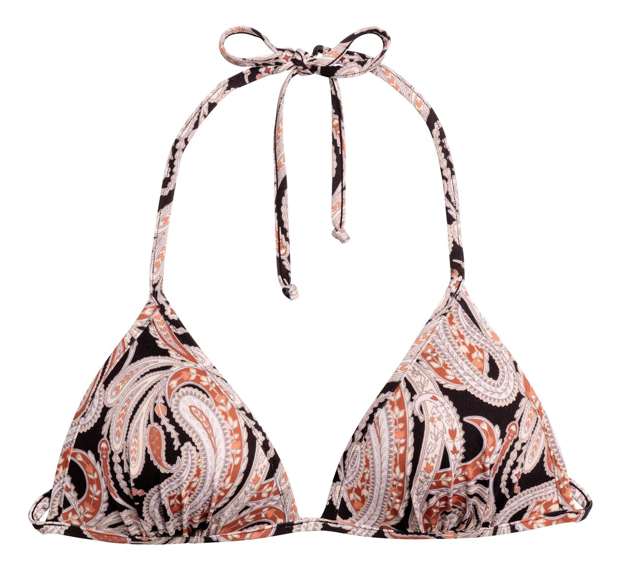 Push Up Triangle Bikini Top Blackpaisley Ladies Handm Gb 3193