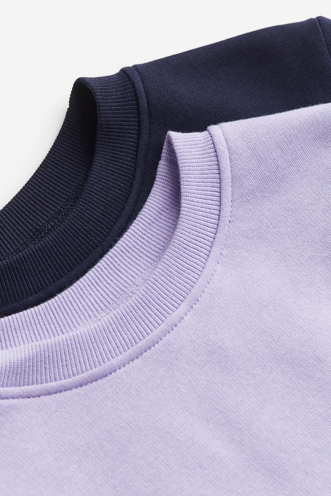 2-pack sweatshirt - Lys lilla/Marineblå/Gammelrosa/Hjerter - 3