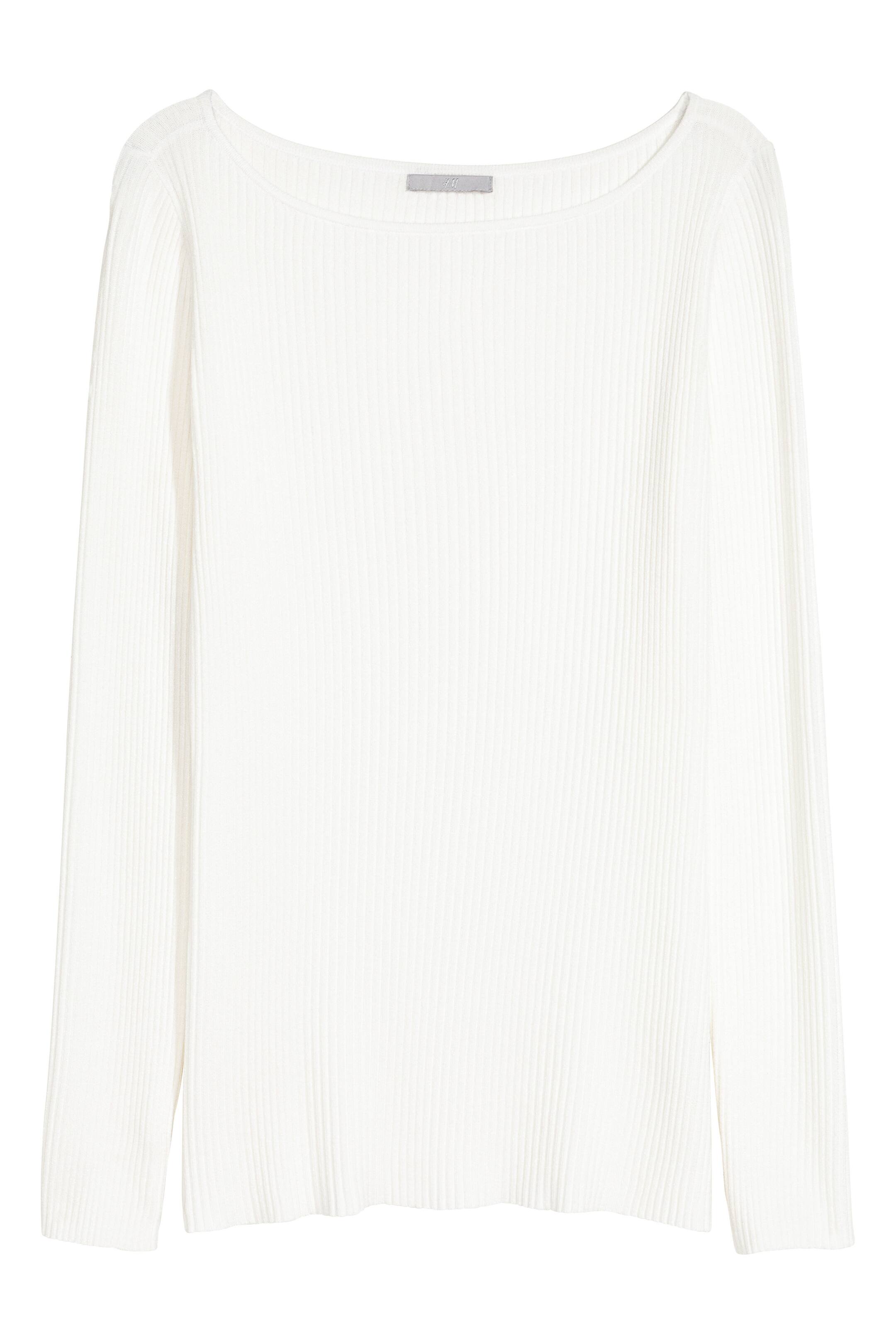View larger image: Fitted jumper - White - Ladies | H&M GB 1