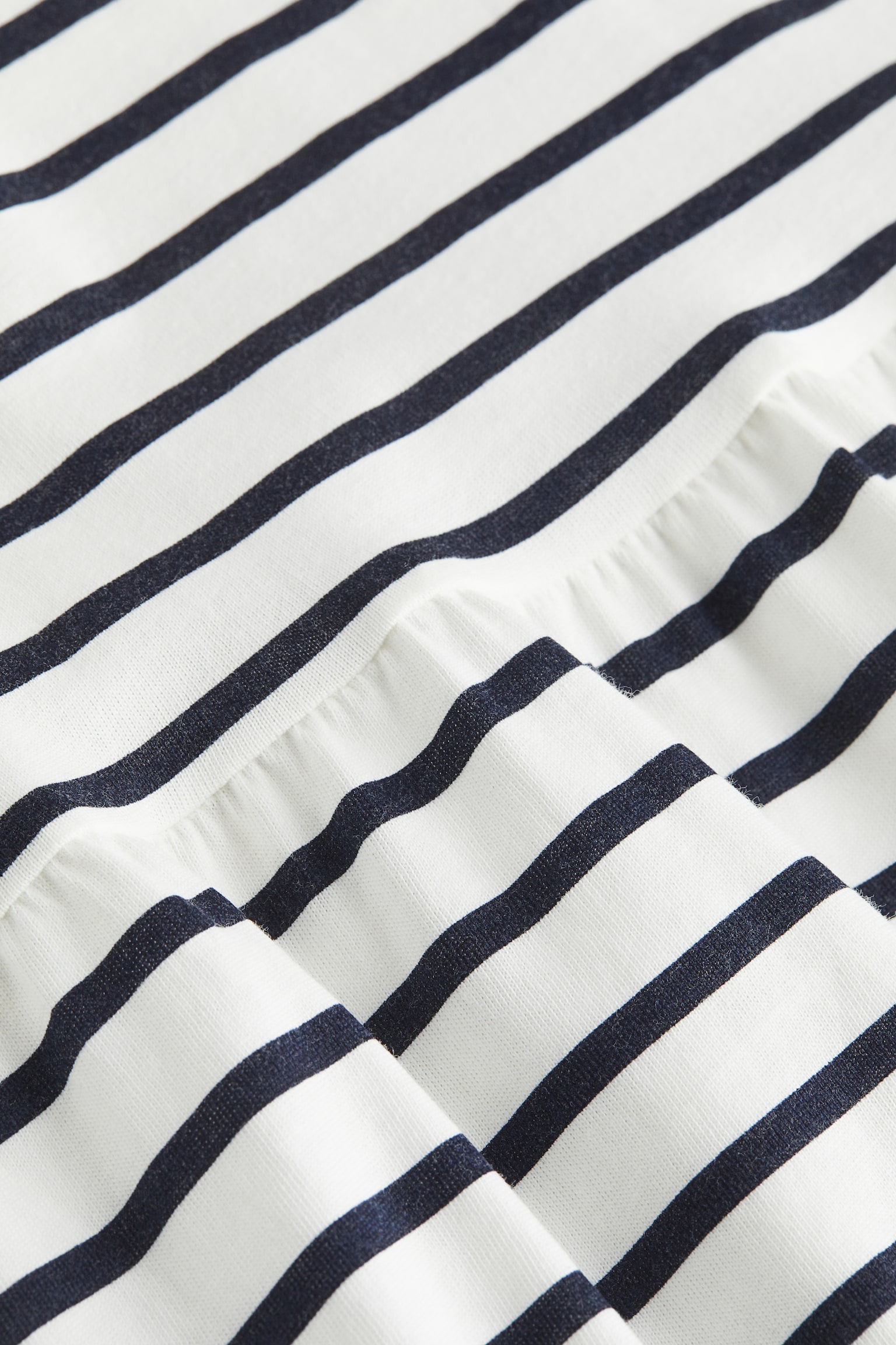 Cotton Jersey Dress - White/Stripe - 2