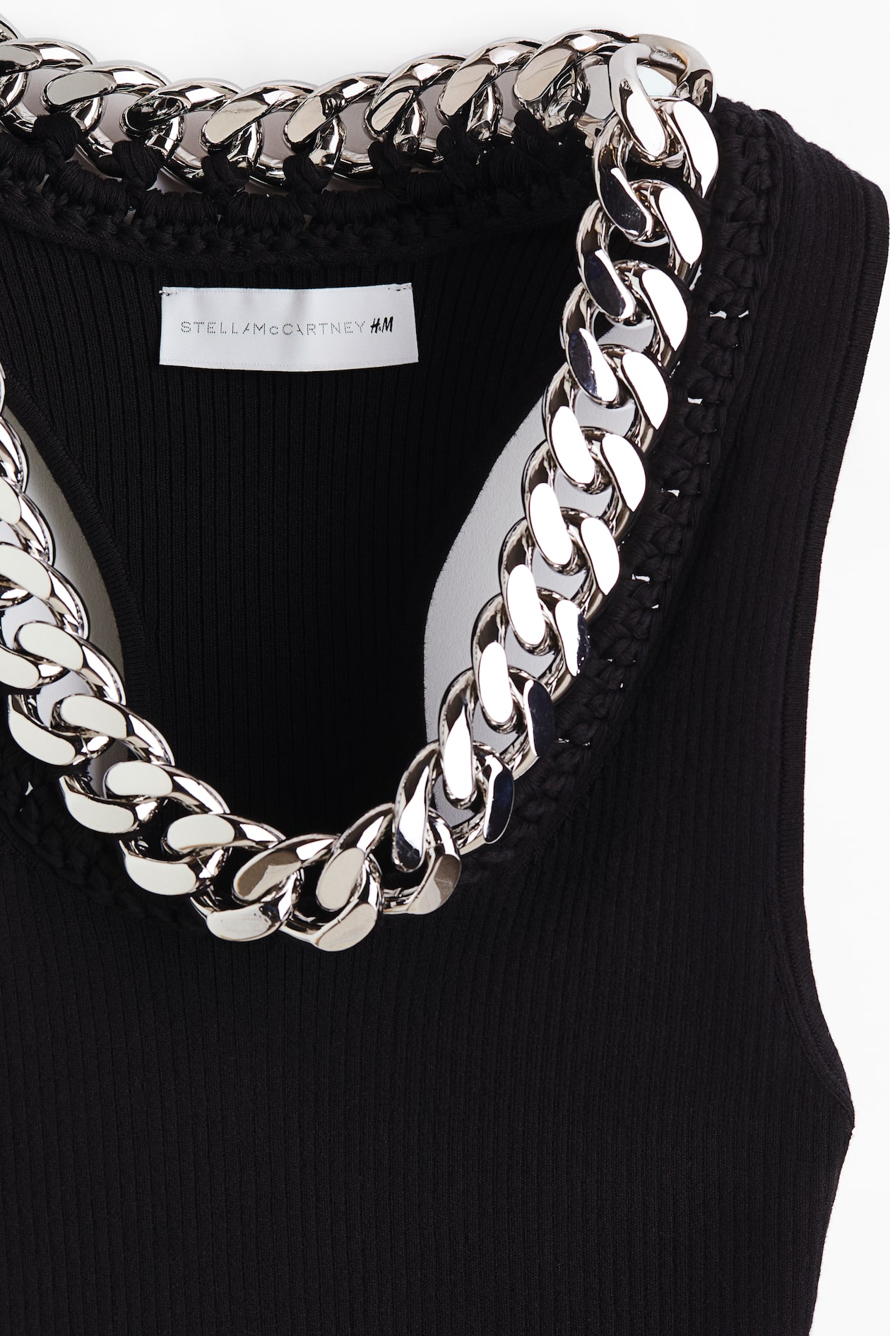 Chain-Detail Ribbed Tank Top - image 2