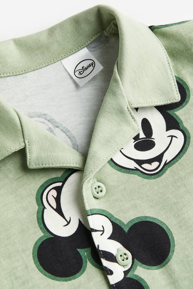 2-piece patterned set - Light green/Mickey Mouse - 2