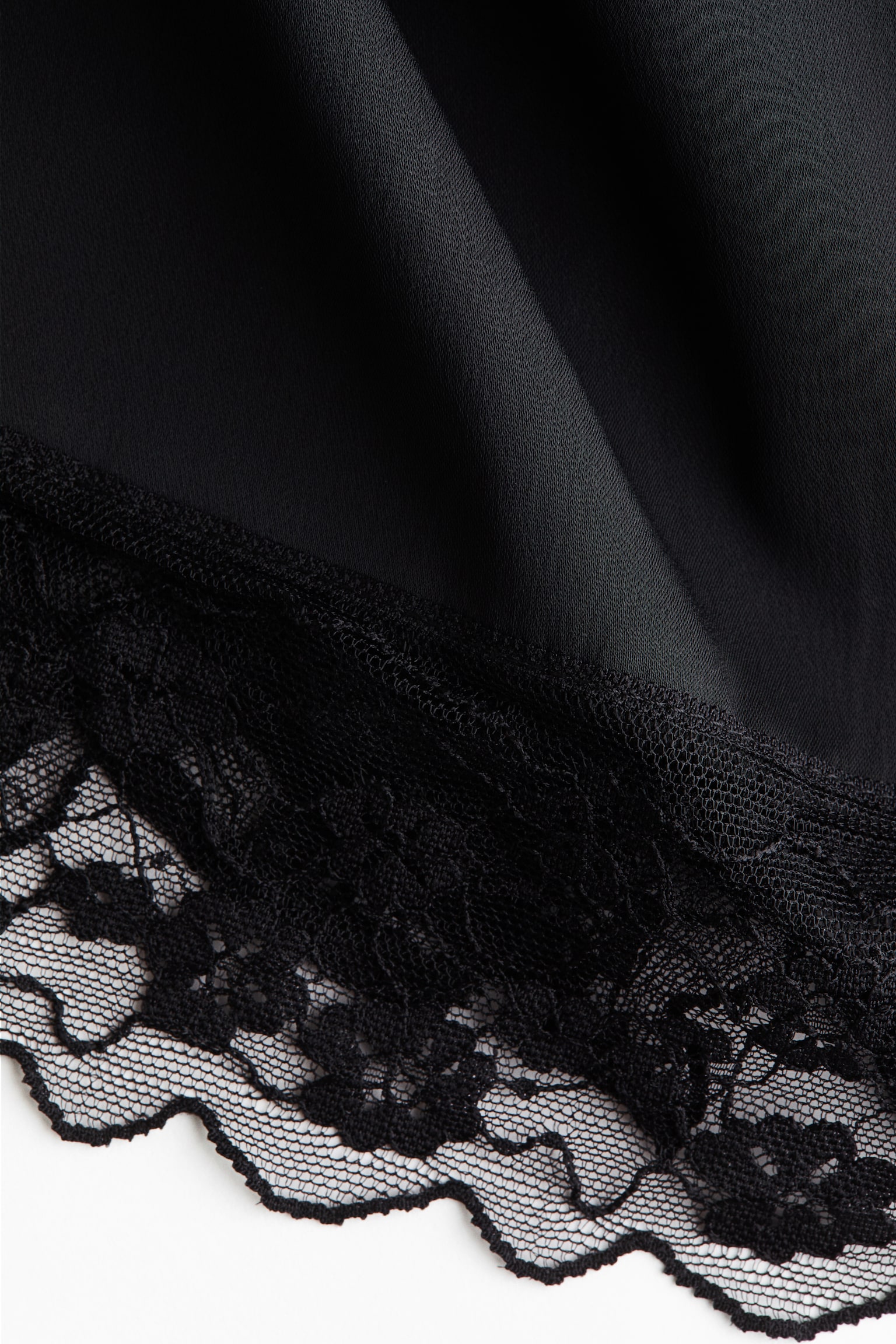 Lace-trimmed strappy top - Black - 2