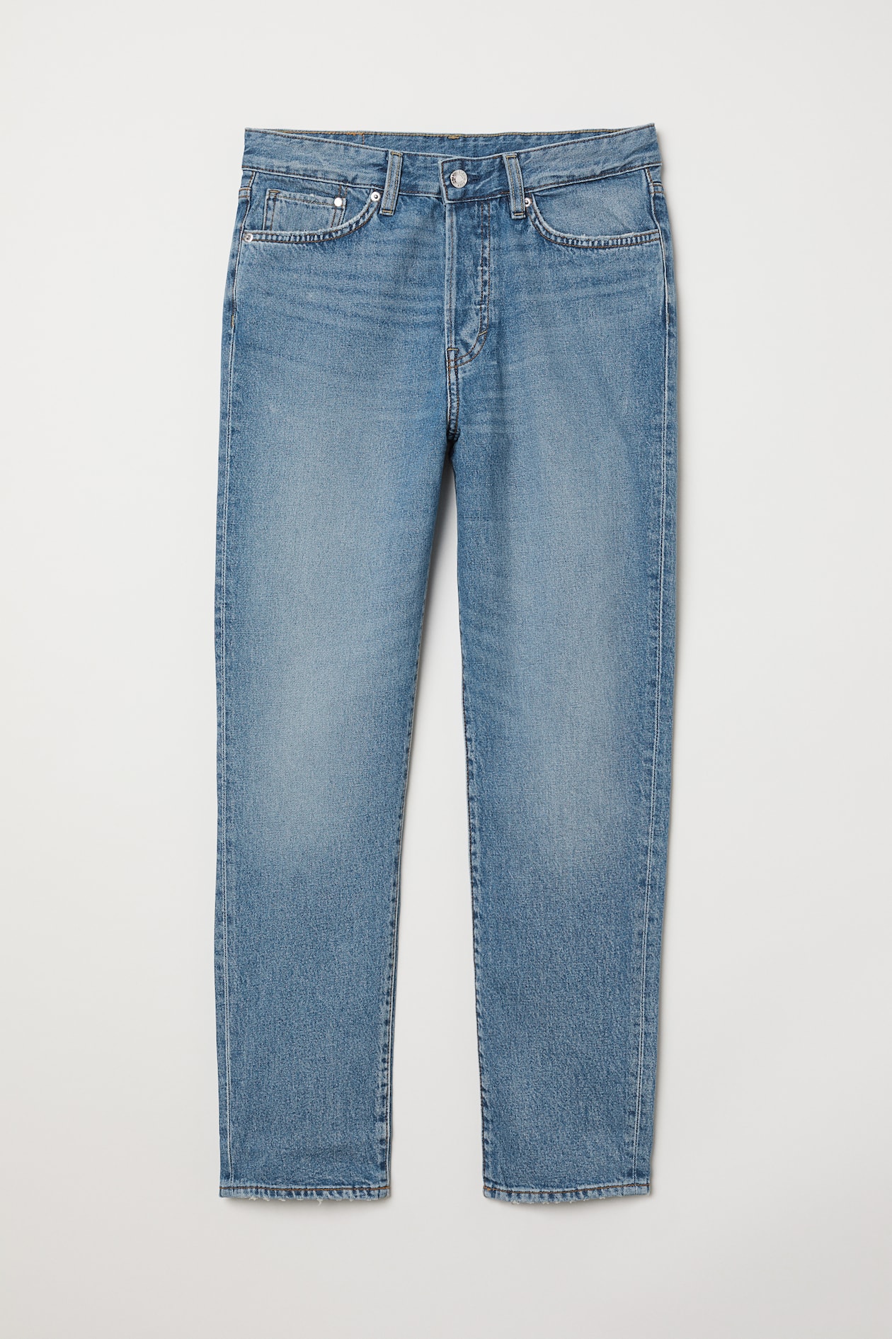 Mom Jeans - High waist - Ankle-length - Light blue denim - Ladies | H&M US