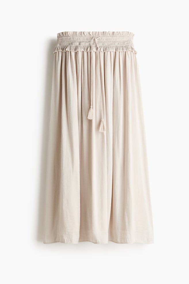 Tasseled Maxi Skirt - Light beige/Black/Dark beige - 1